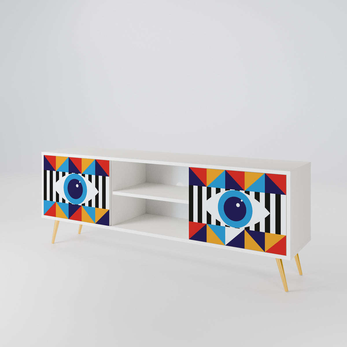 ABSTRACTION AND GEOMETRY Mueble de TV de 2 Puertas