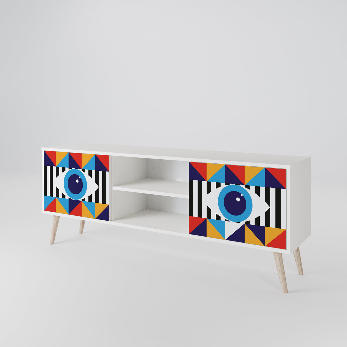 ABSTRACTION AND GEOMETRY Mueble de TV de 2 Puertas