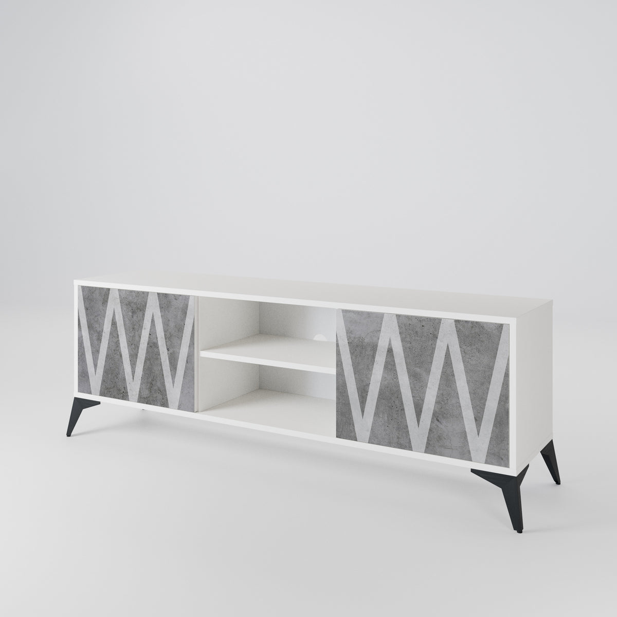 SOLID ZIG ZAG Mueble de TV de 2 Puertas