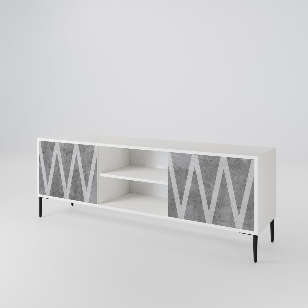 SOLID ZIG ZAG 2-Door TV Cabinet