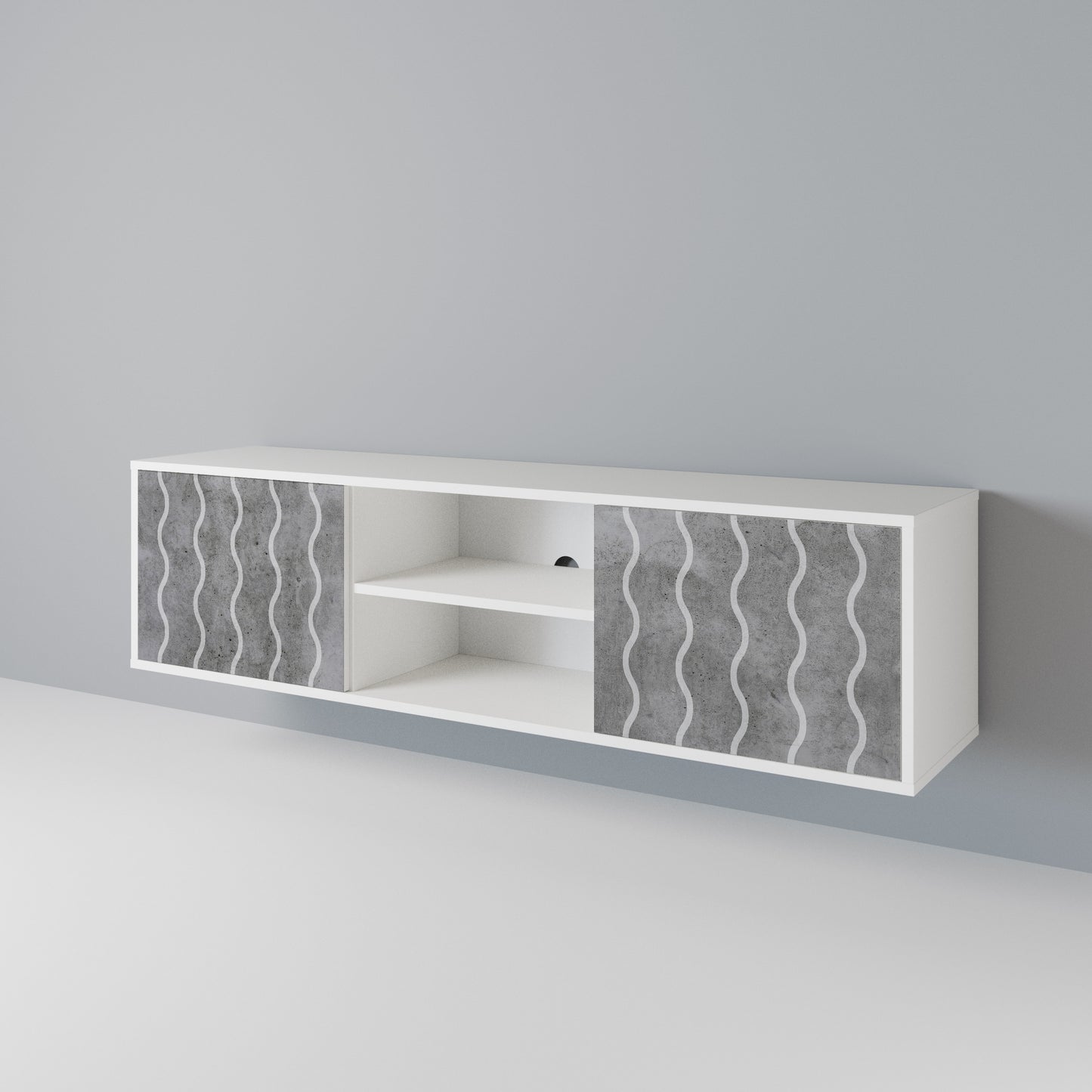 WAVES OF CONCRETE 2-Door TV Cabinet