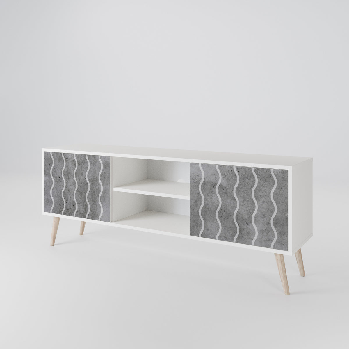 WAVES OF CONCRETE 2-Door TV Cabinet