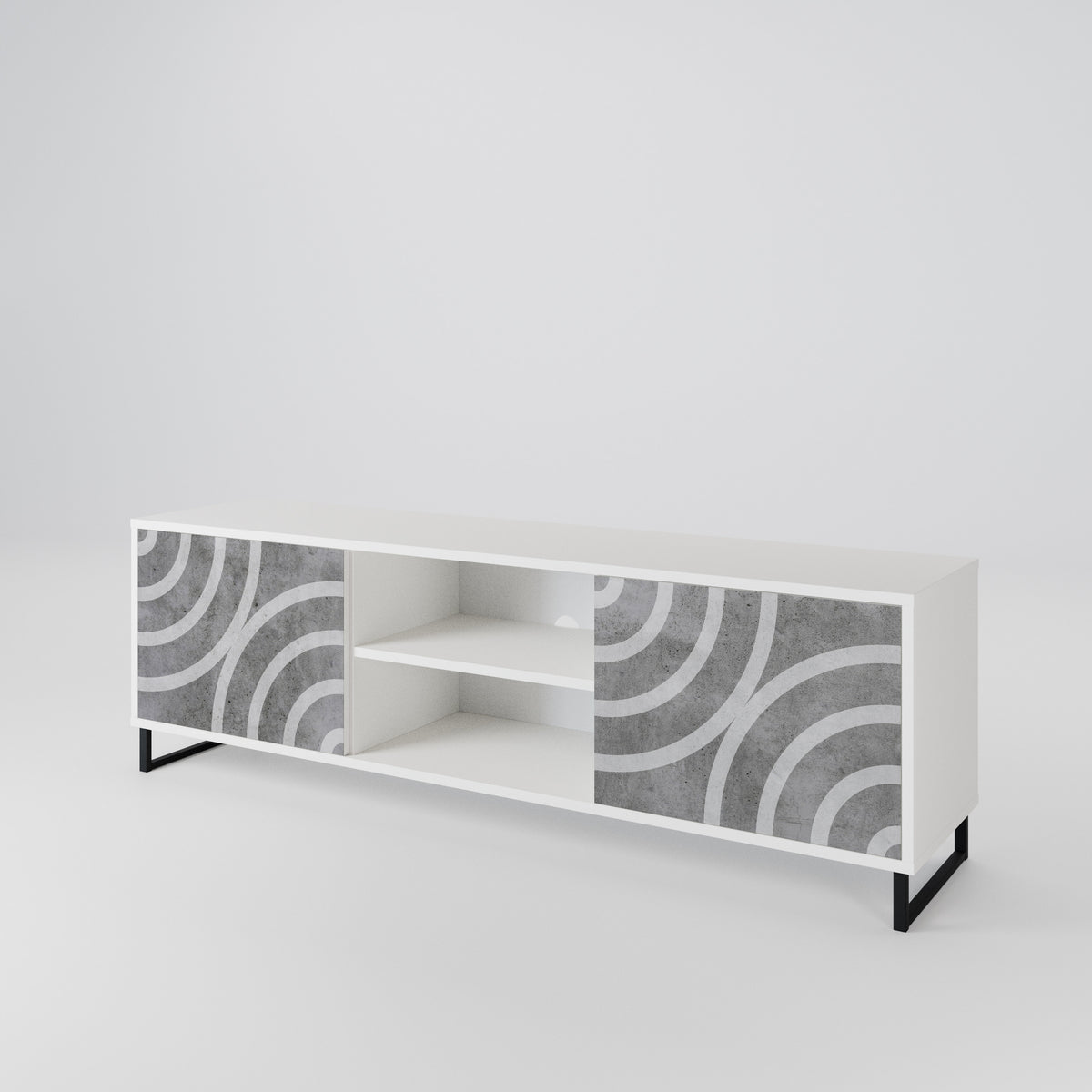 CIRCLE CONCRETE Mueble de TV de 2 Puertas