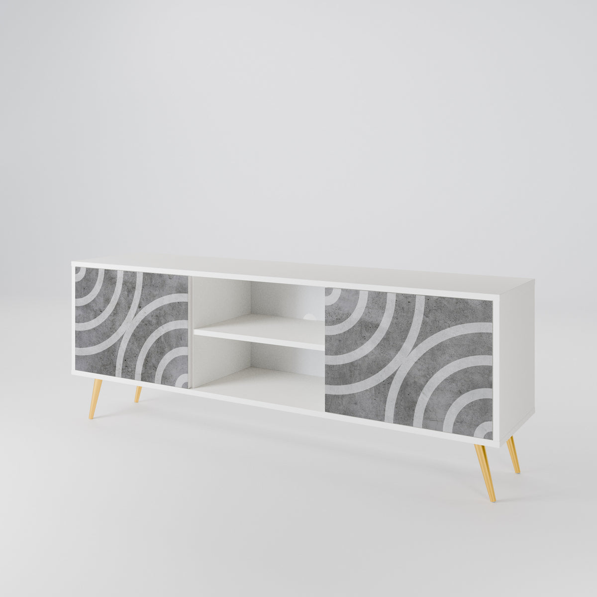 CIRCLE CONCRETE Mueble de TV de 2 Puertas