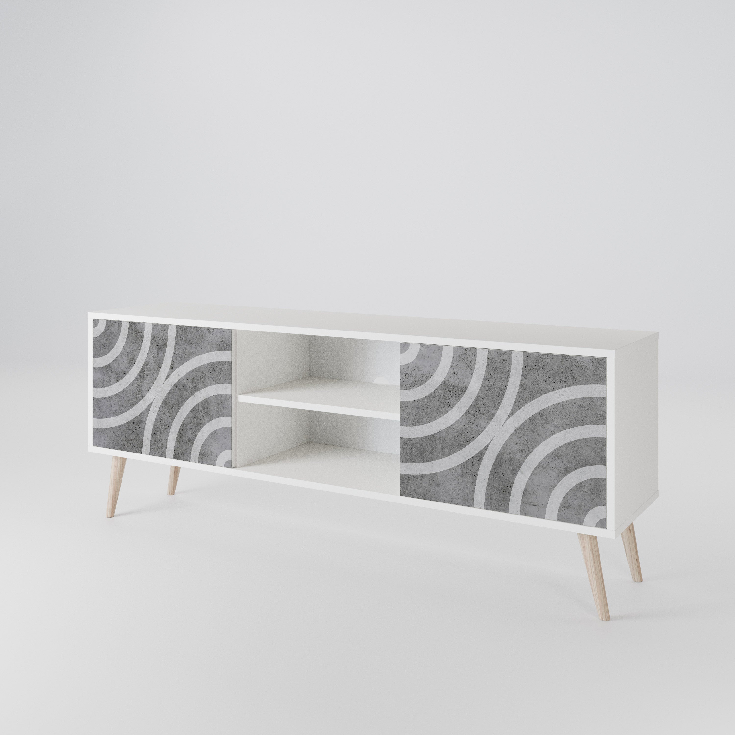 CIRCLE CONCRETE 2-Door TV Cabinet