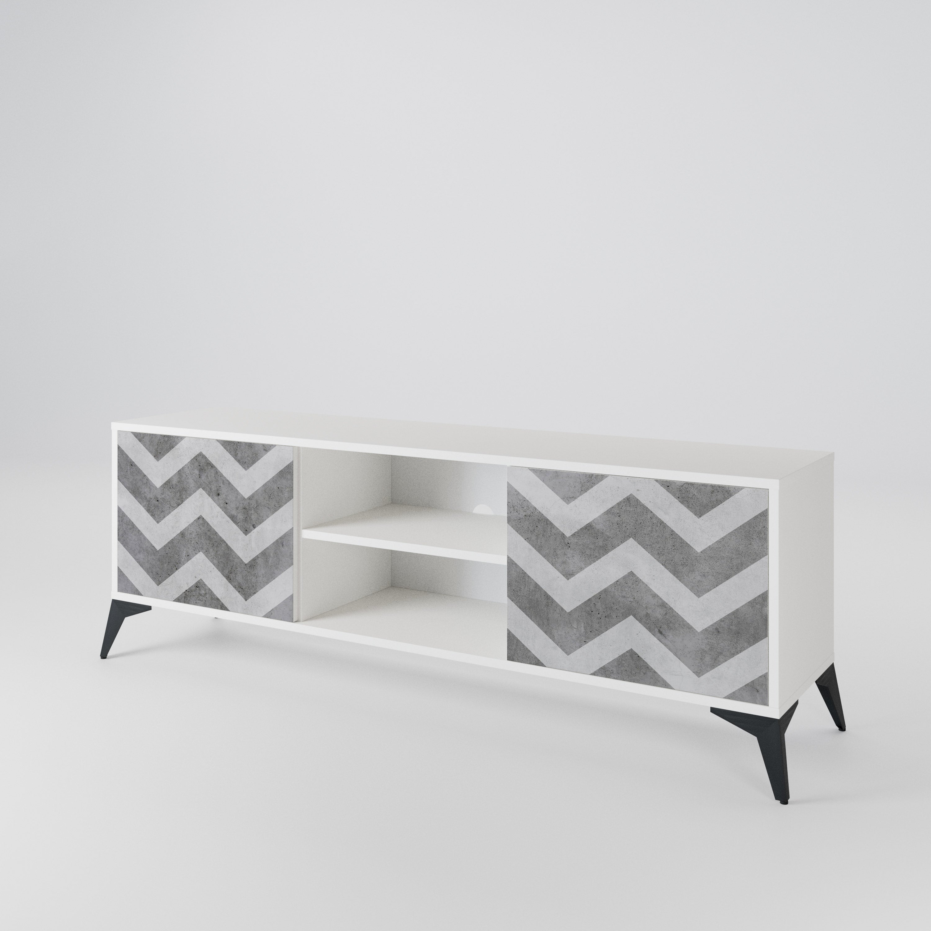 TOUGH ZIG ZAG 2-Door TV Cabinet