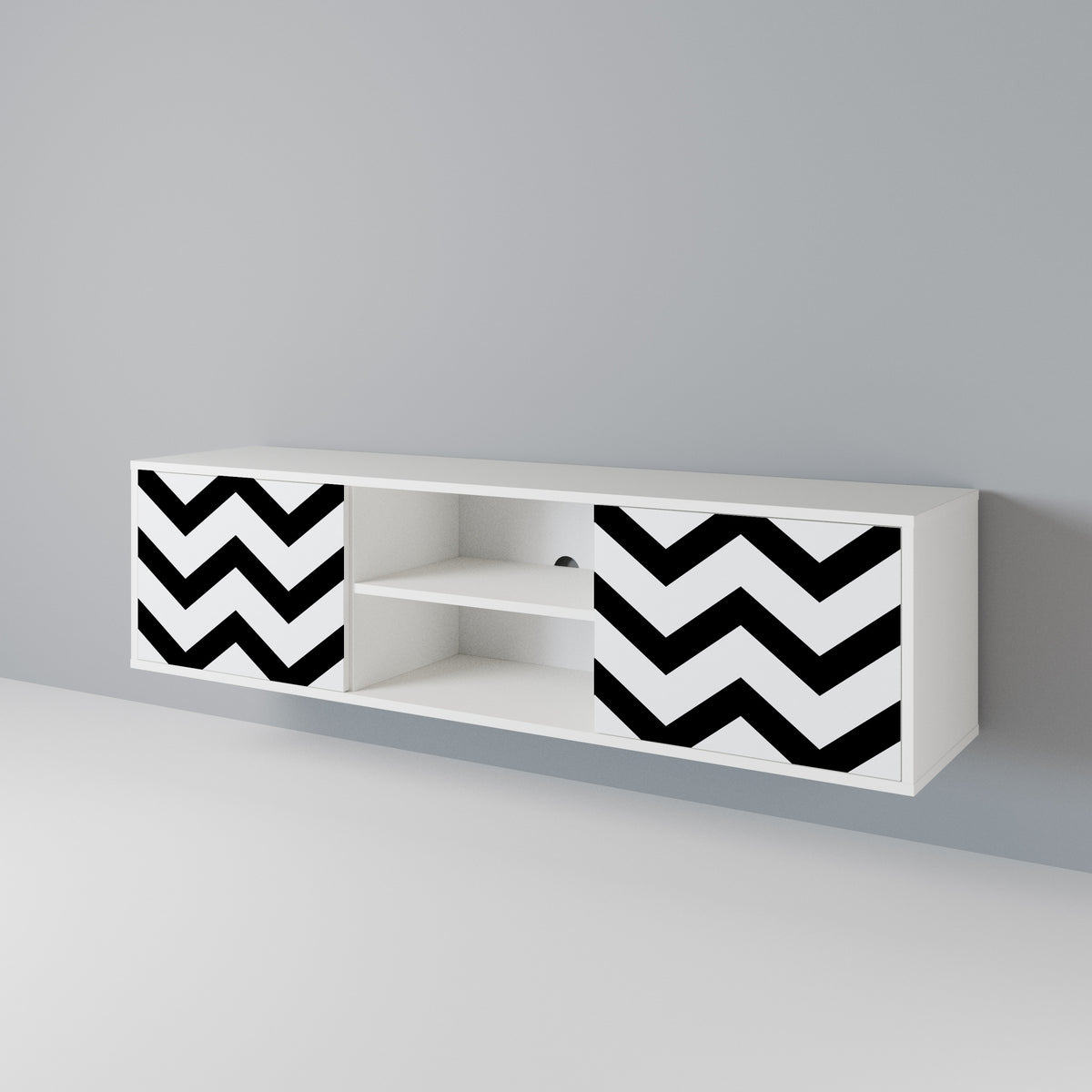CLASSIC ZIG ZAG Mueble de TV de 2 Puertas