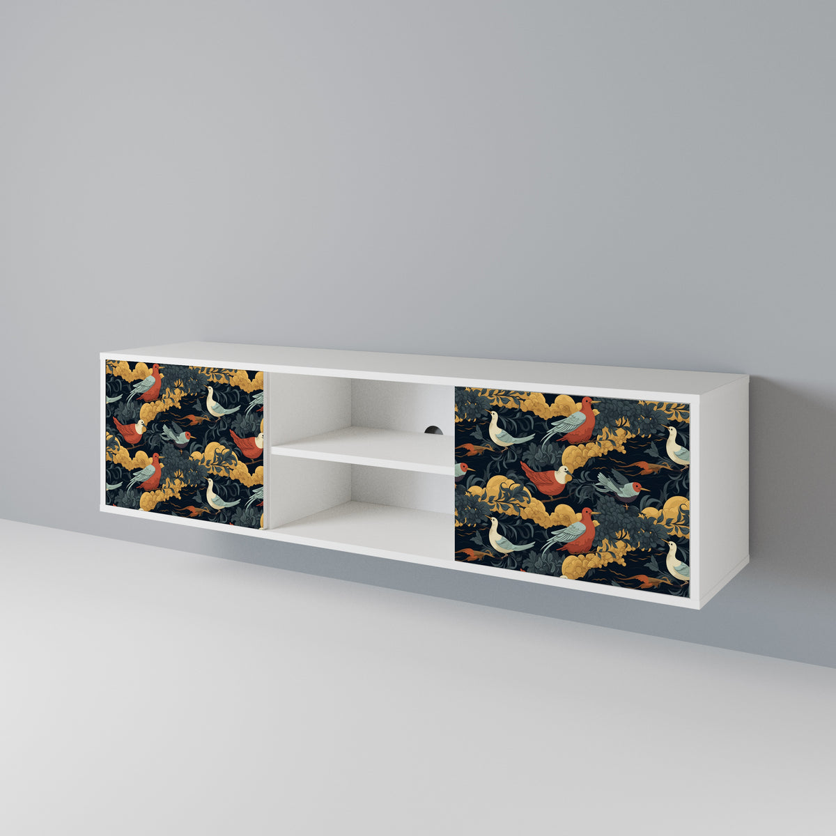 FOWLY DAZE Mueble de TV de 2 Puertas