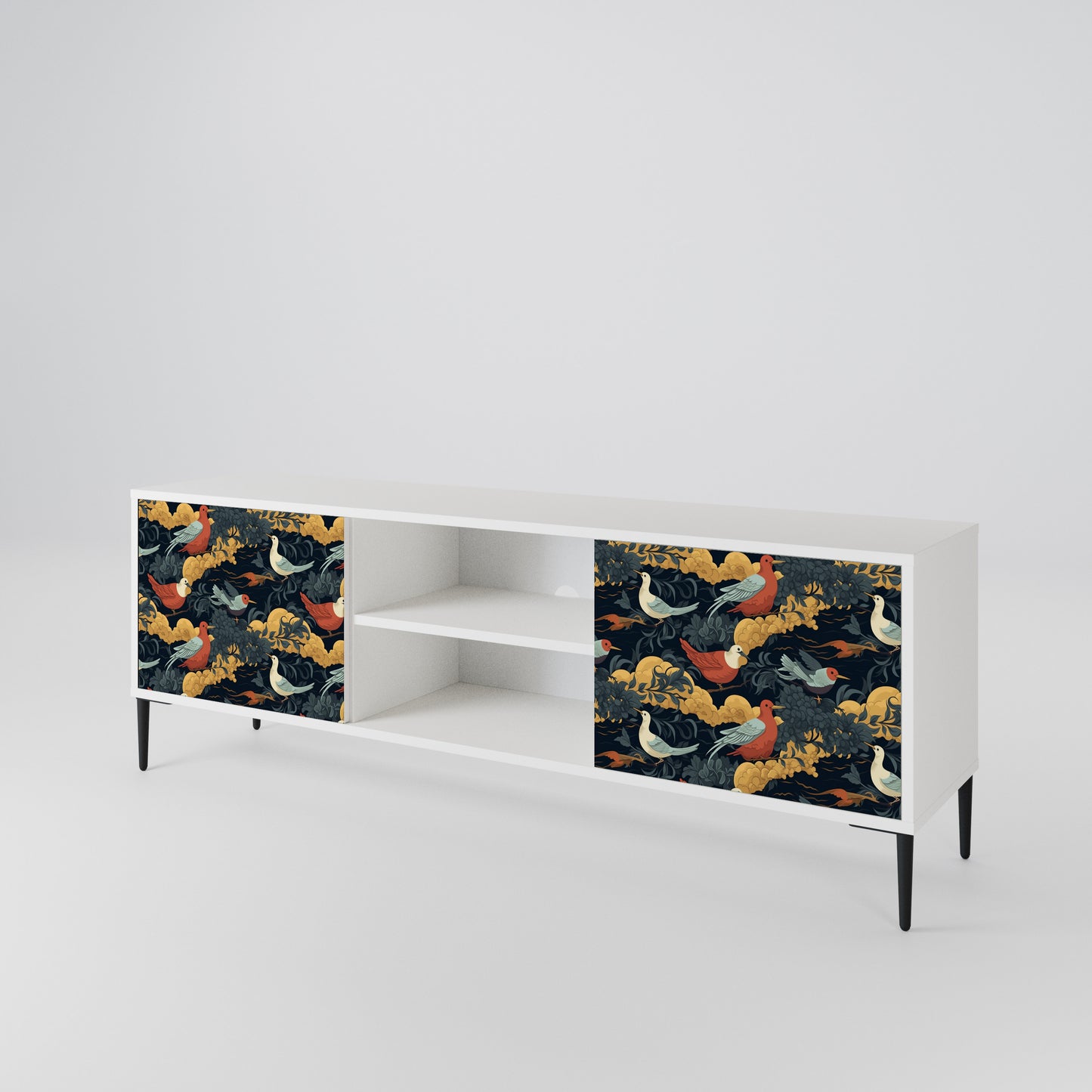 FOWLY DAZE Mueble de TV de 2 Puertas