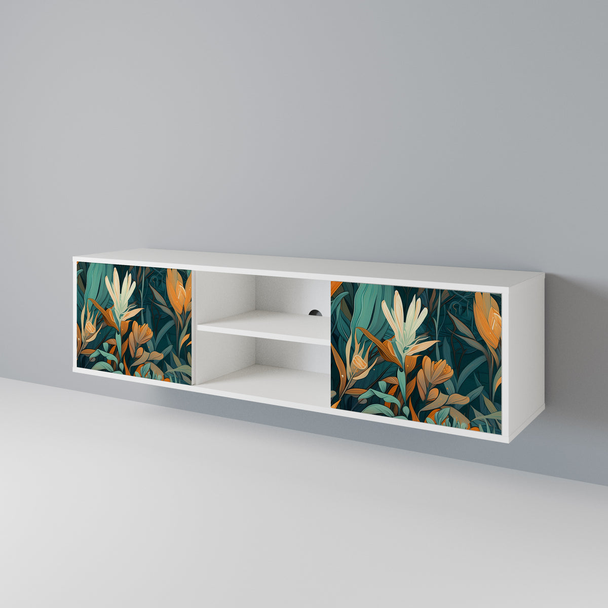 FLORAL SERENITY Mueble de TV de 2 Puertas