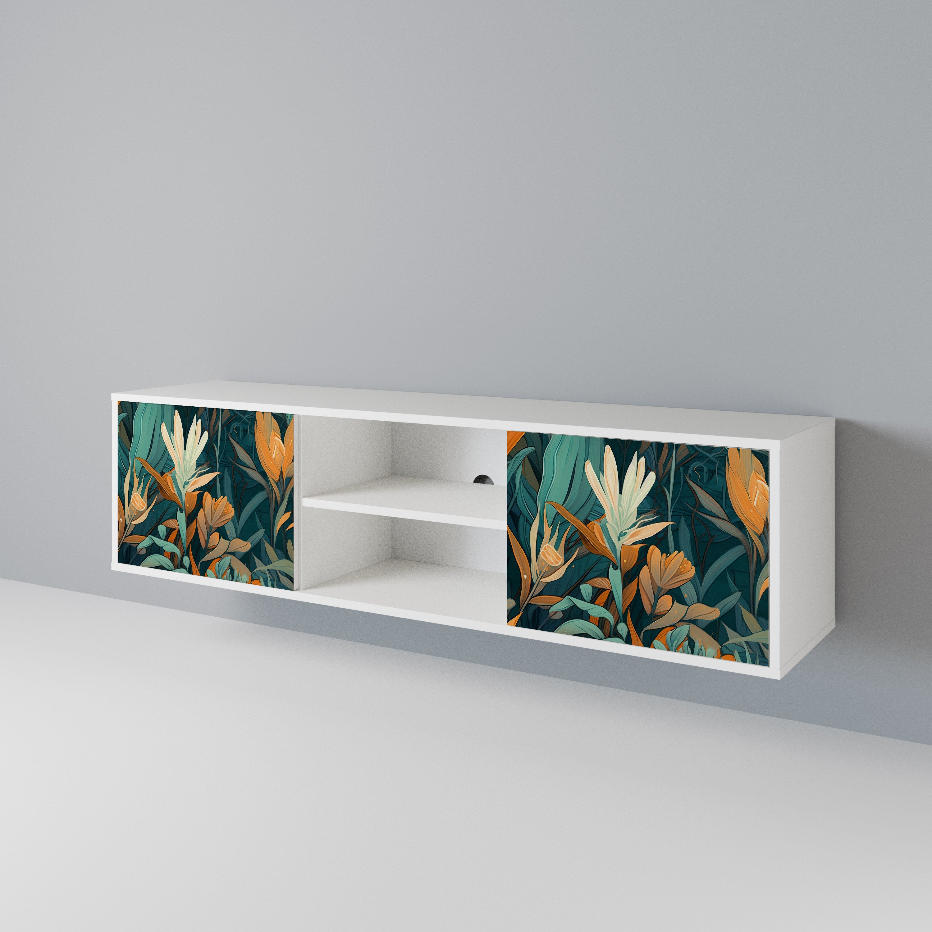 FLORAL SERENITY 2-Door TV Cabinet