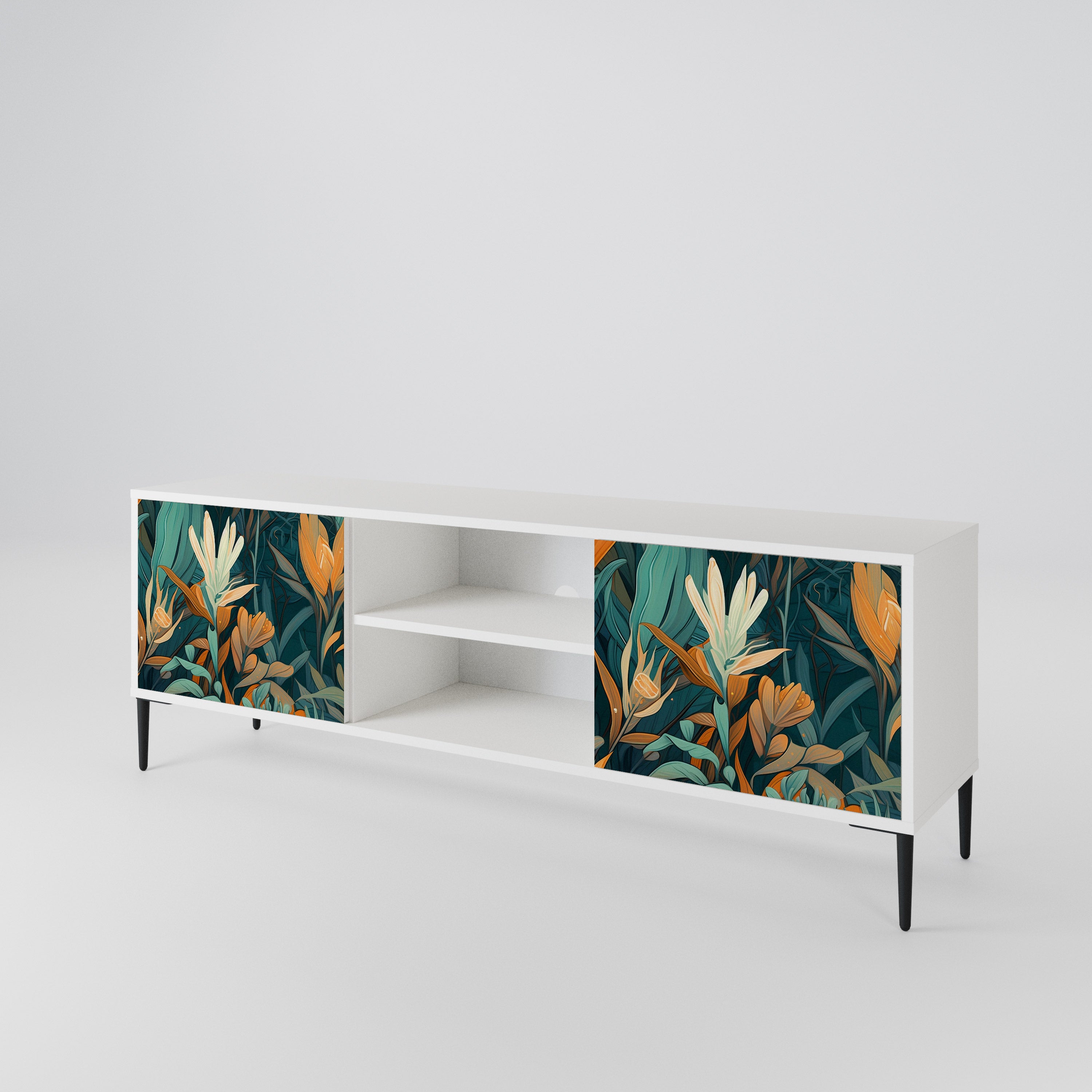 FLORAL SERENITY 2-Door TV Cabinet