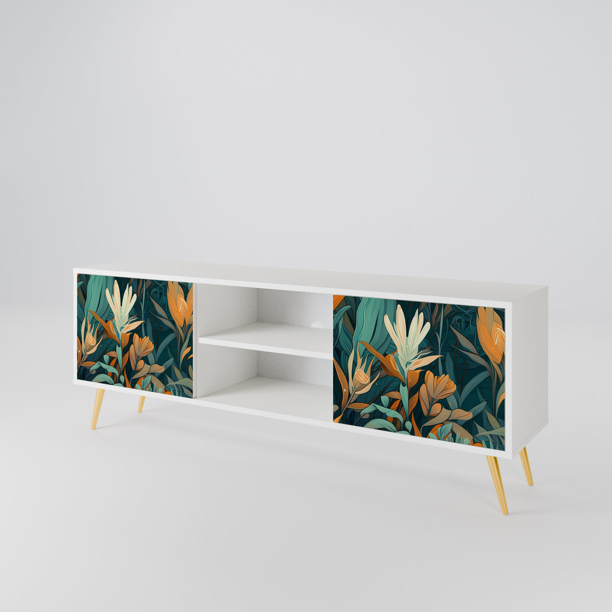 FLORAL SERENITY Mueble de TV de 2 Puertas