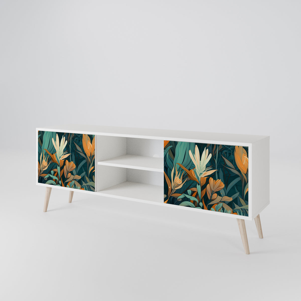 FLORAL SERENITY Mueble de TV de 2 Puertas