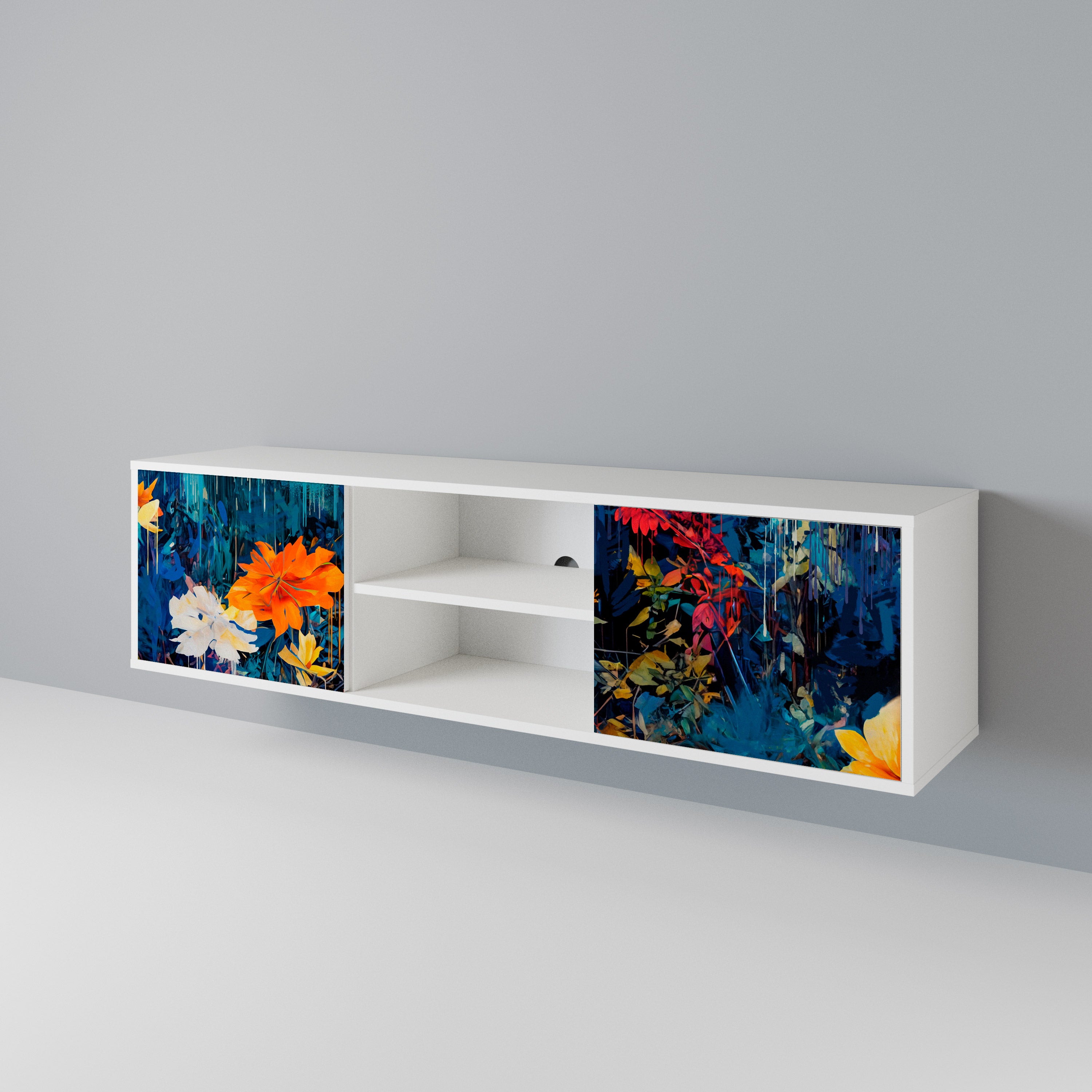 MIDNIGHT BLOSSOM Mueble de TV de 2 Puertas