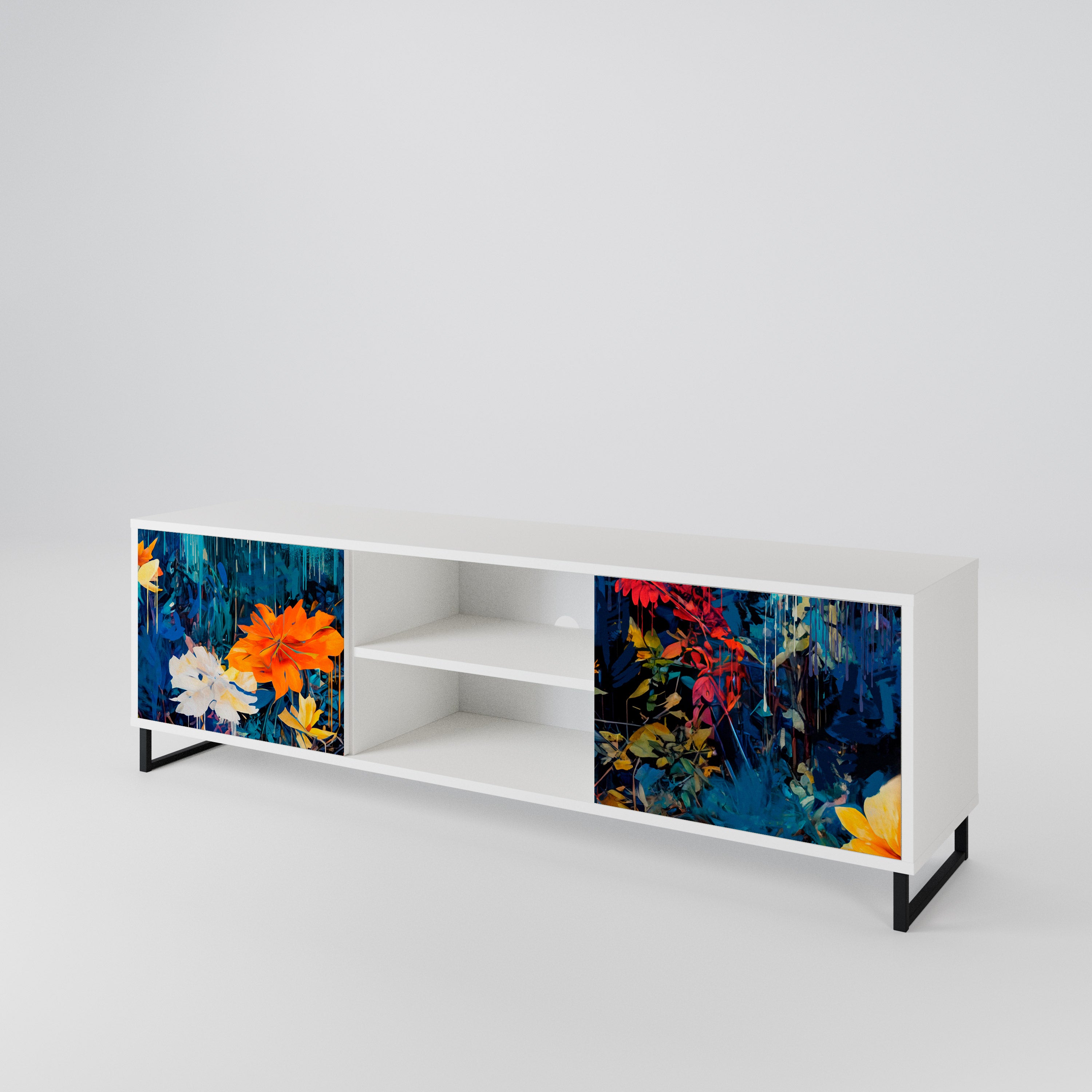 MIDNIGHT BLOSSOM Mueble de TV de 2 Puertas