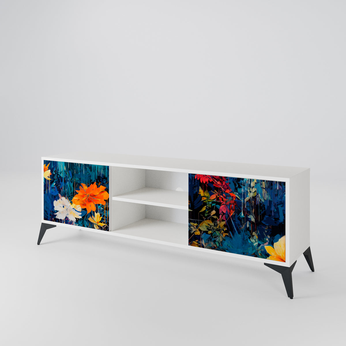 MIDNIGHT BLOSSOM Mueble de TV de 2 Puertas