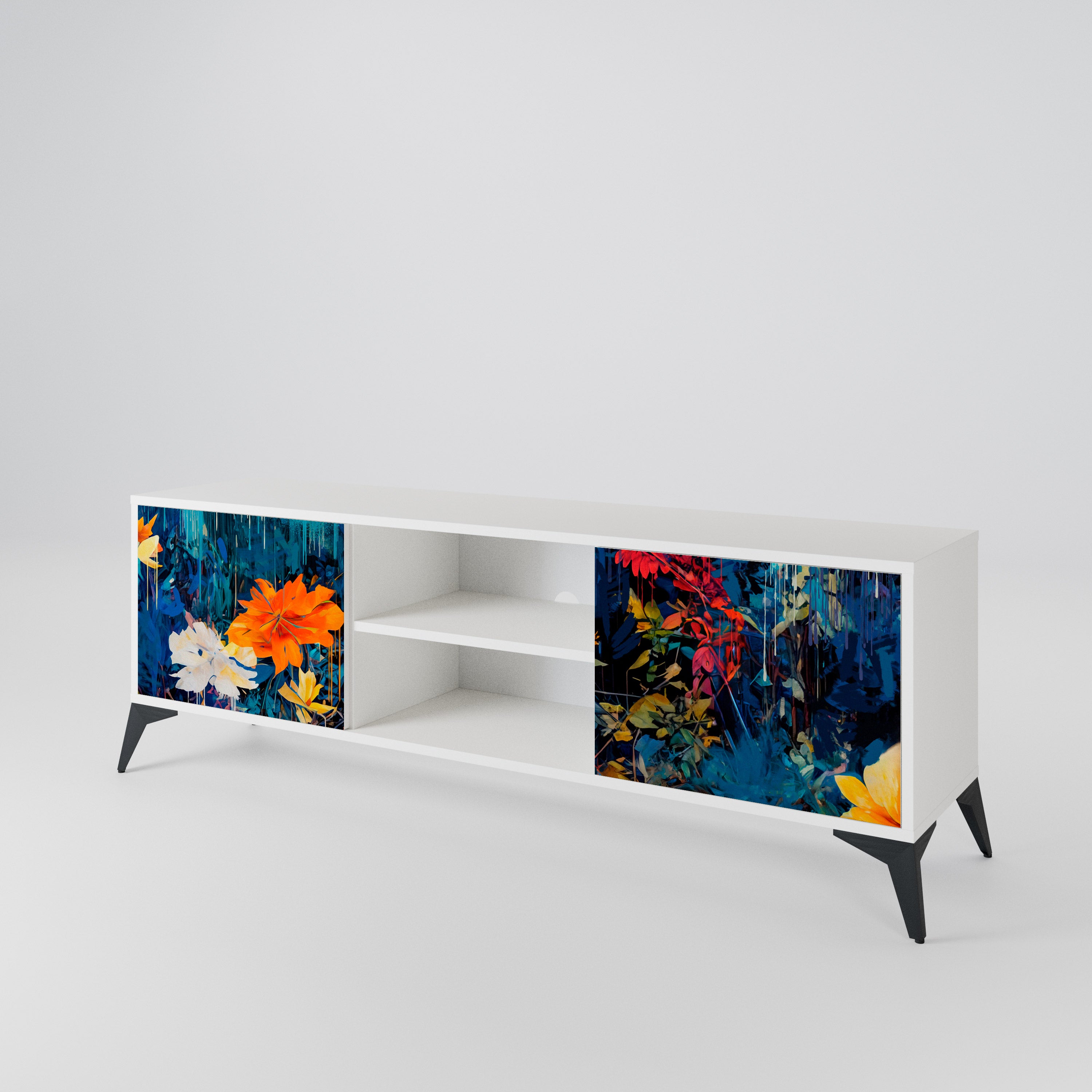 MIDNIGHT BLOSSOM Mueble de TV de 2 Puertas