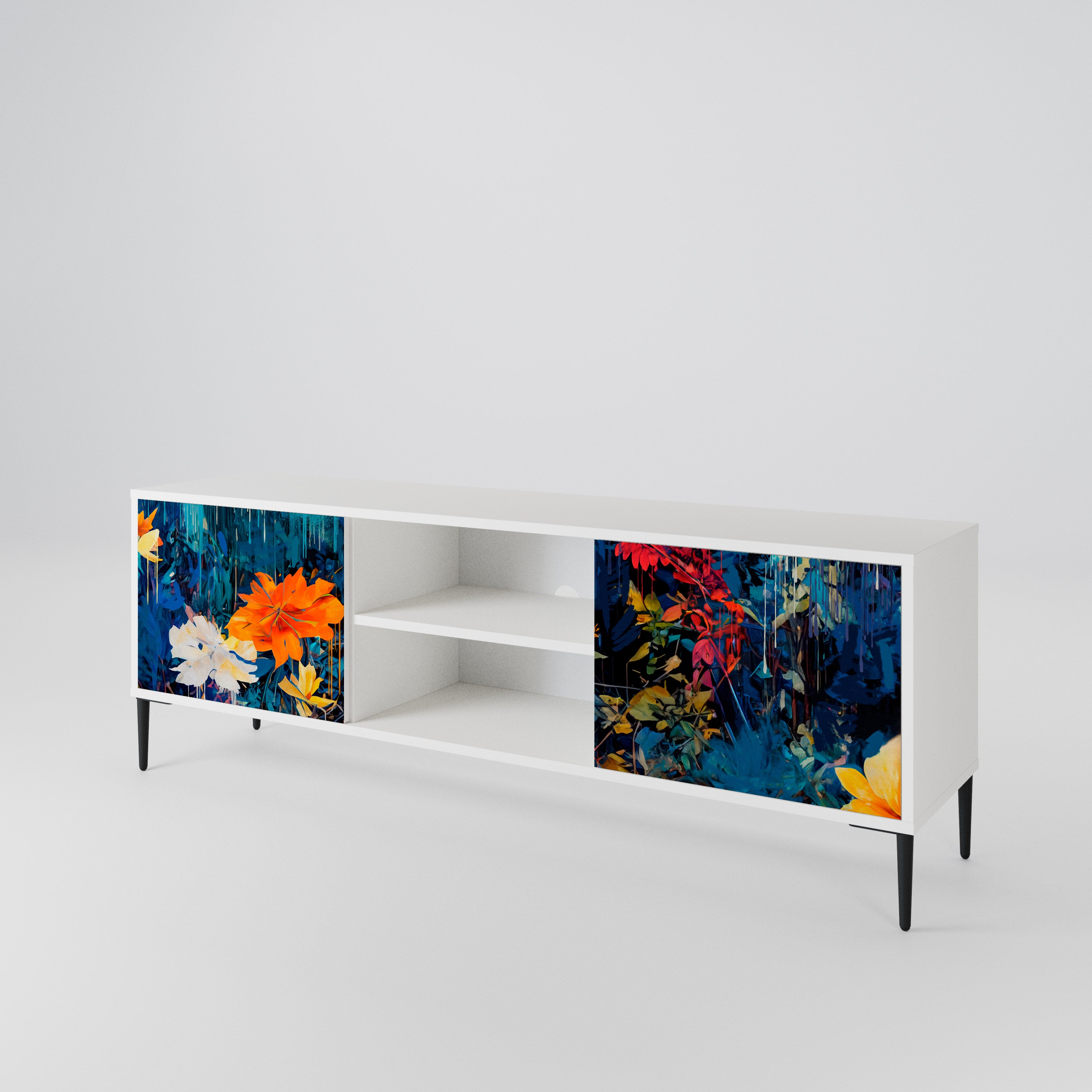 MIDNIGHT BLOSSOM Mueble de TV de 2 Puertas