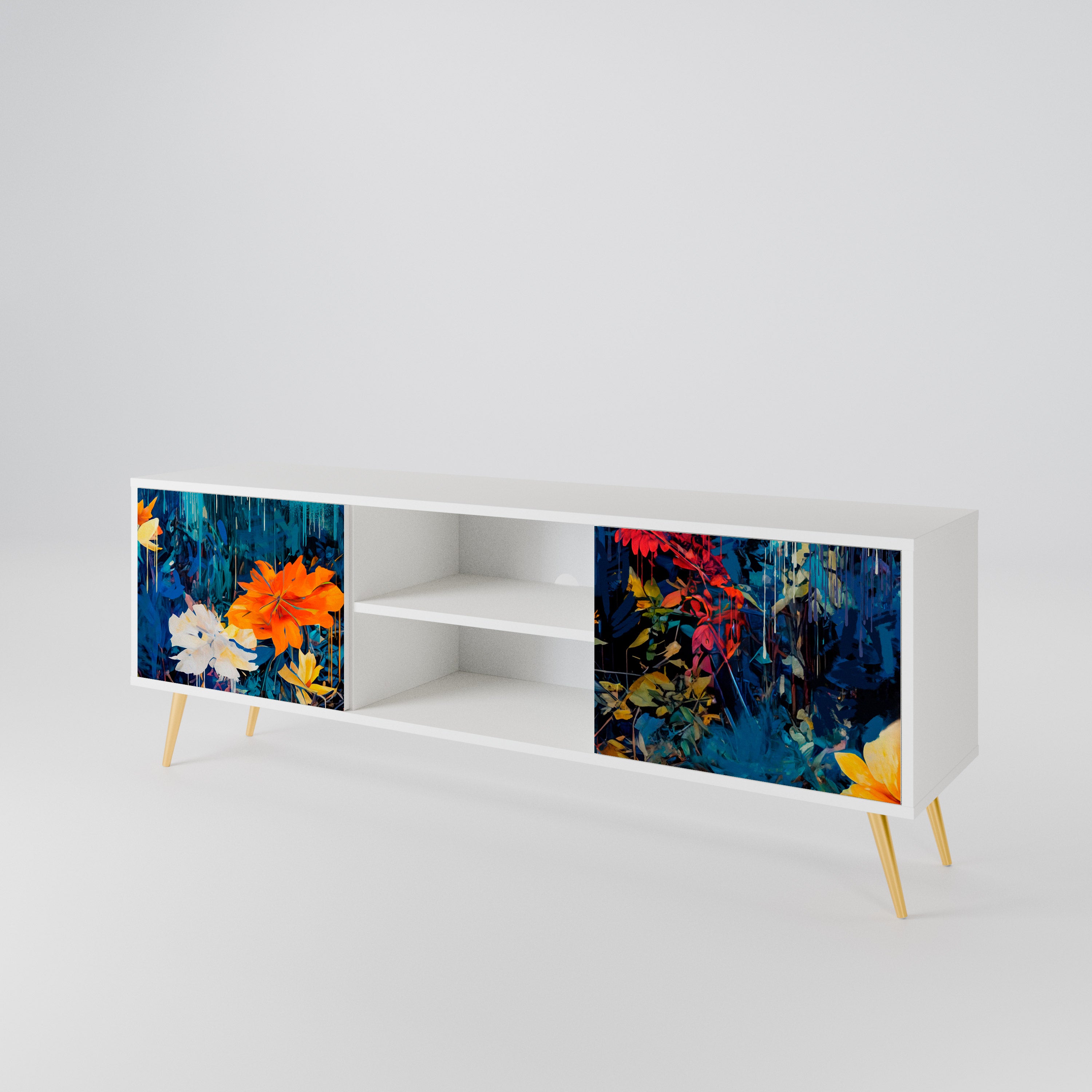 MIDNIGHT BLOSSOM Mueble de TV de 2 Puertas