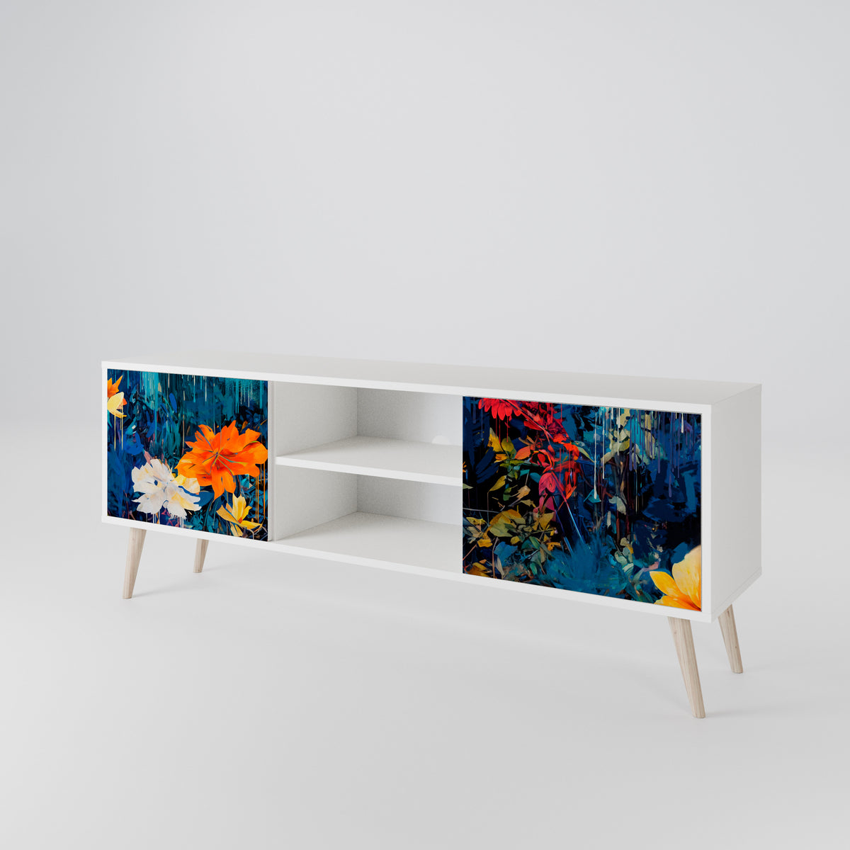 MIDNIGHT BLOSSOM Mueble de TV de 2 Puertas