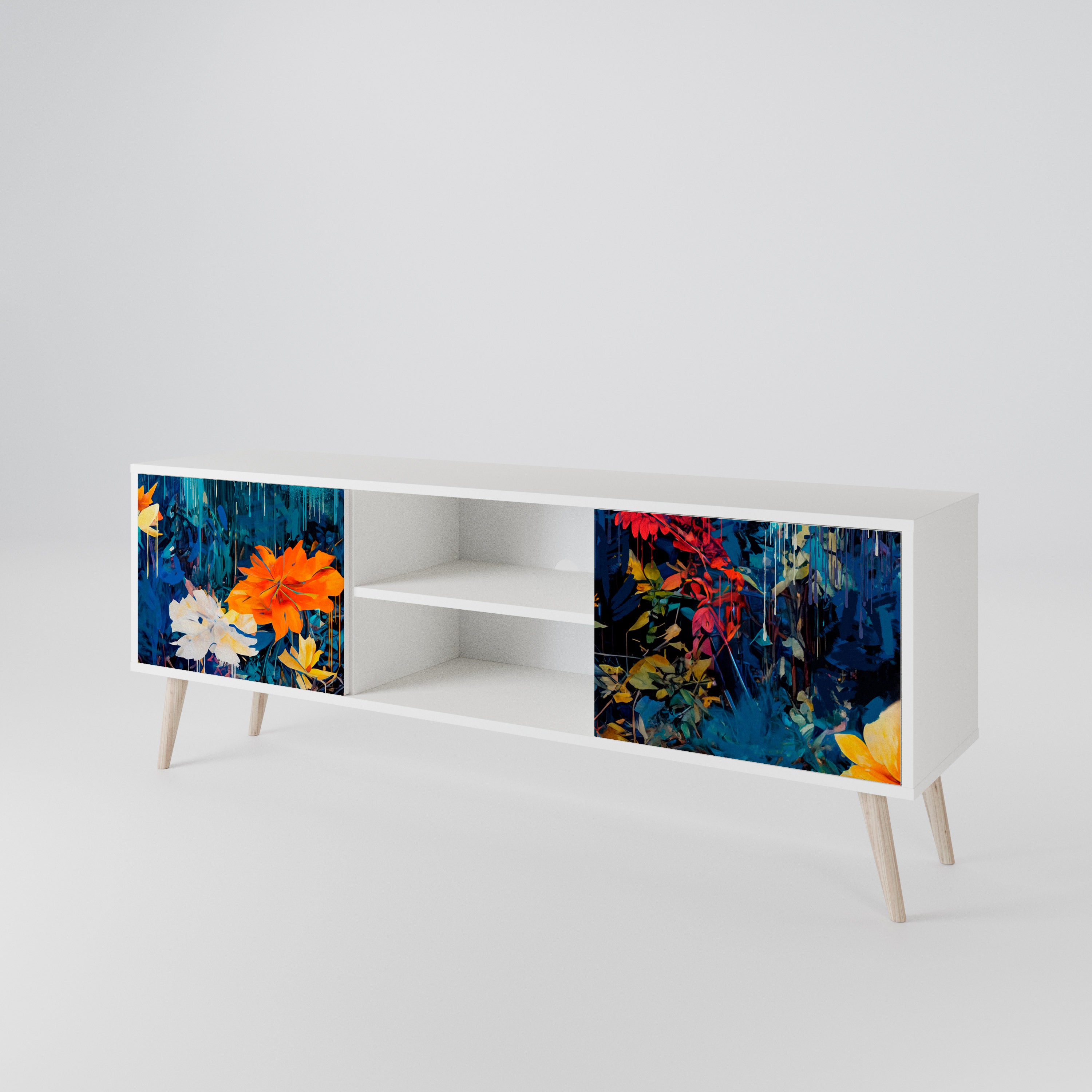 MIDNIGHT BLOSSOM Mueble de TV de 2 Puertas
