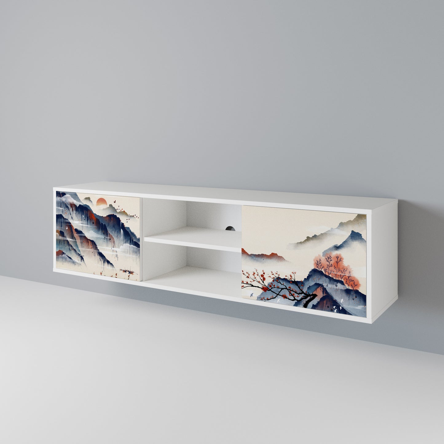 JAPANESE LANDSCAPE Mueble de TV de 2 Puertas