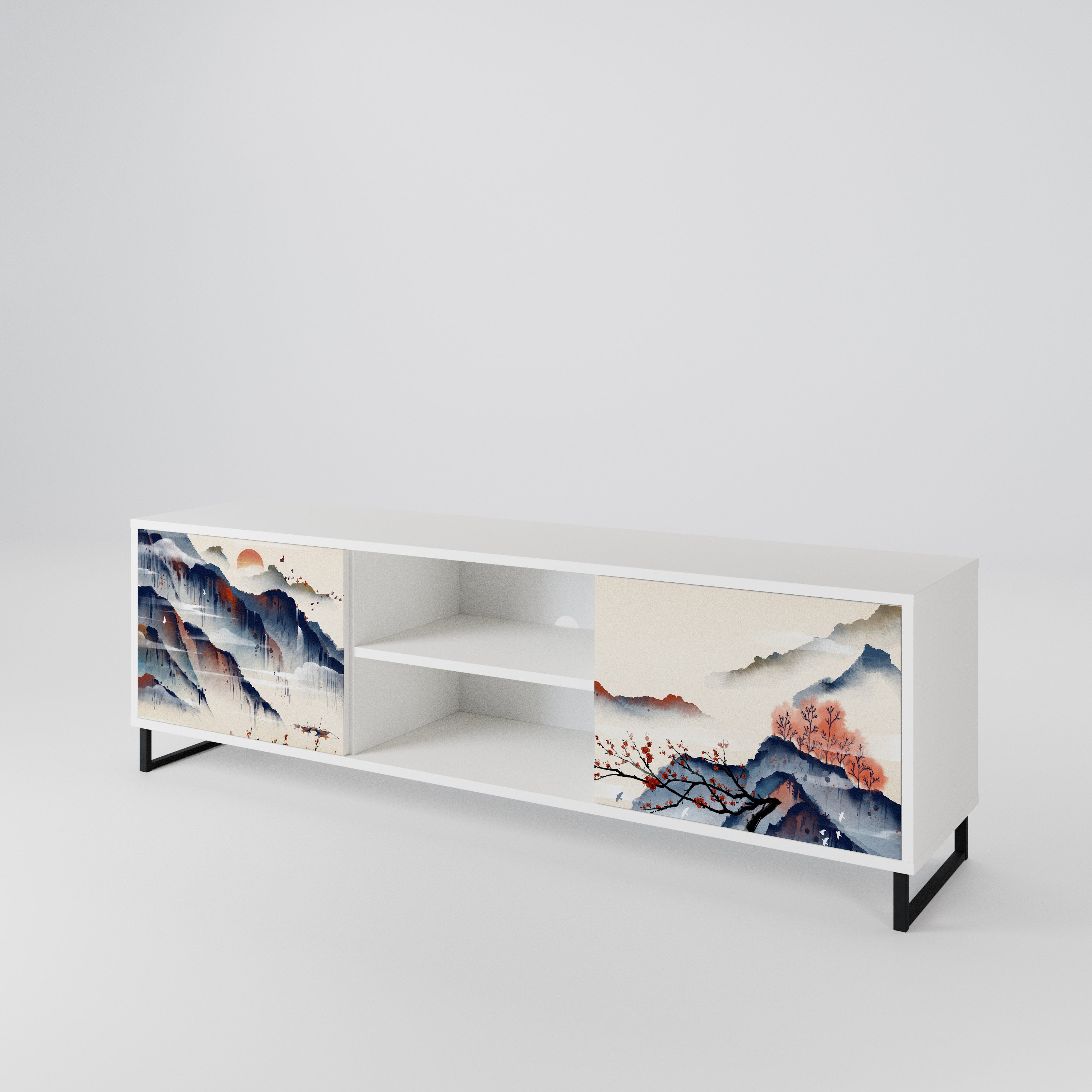 JAPANESE LANDSCAPE Mueble de TV de 2 Puertas