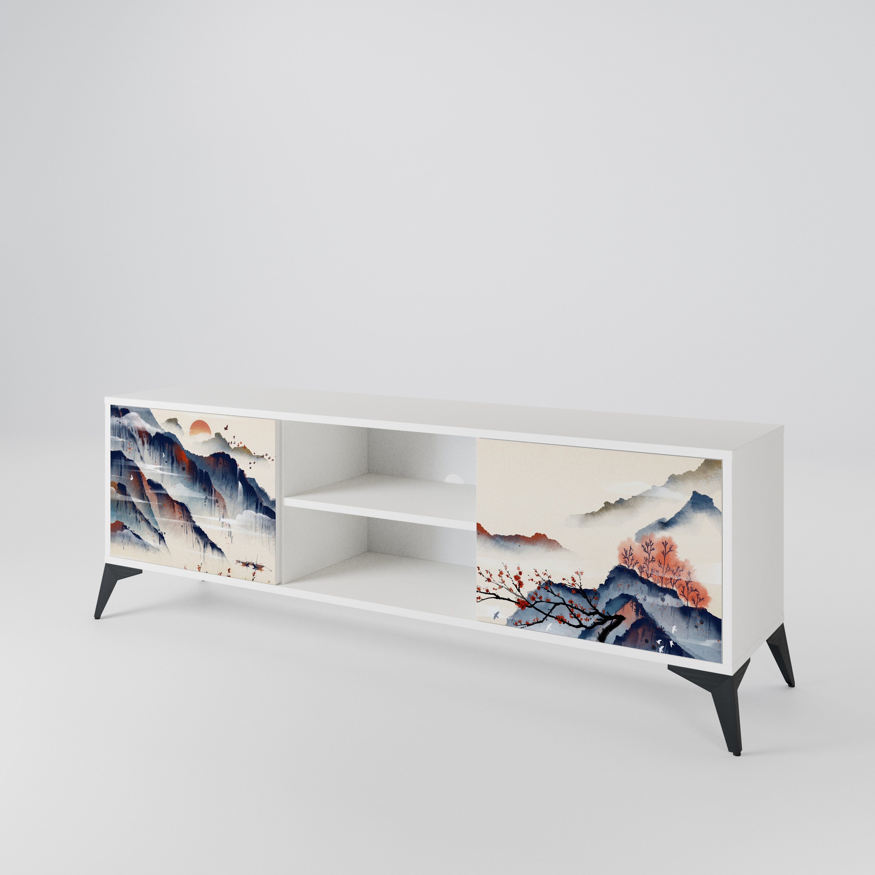 JAPANESE LANDSCAPE Mueble de TV de 2 Puertas