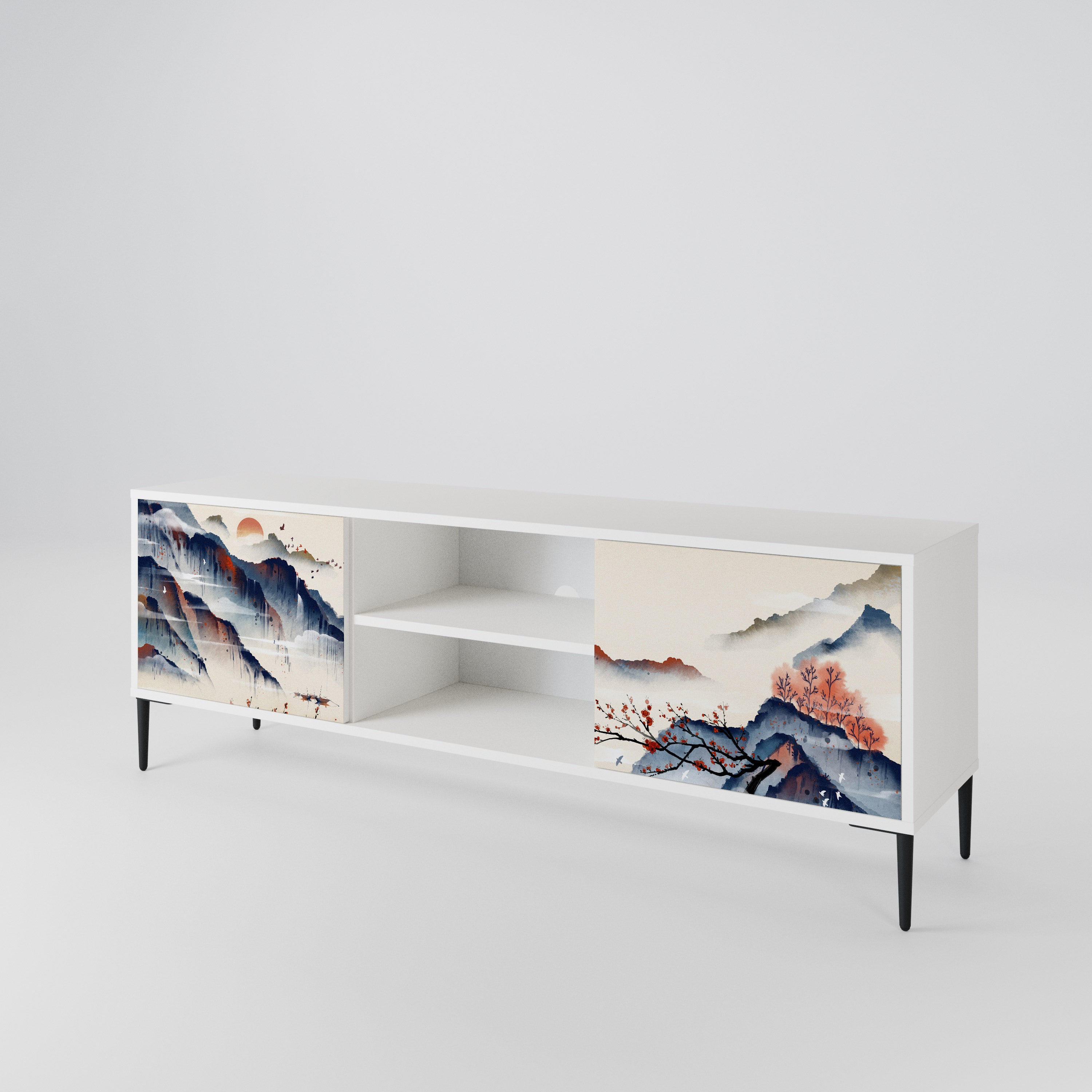 JAPANESE LANDSCAPE Mueble de TV de 2 Puertas