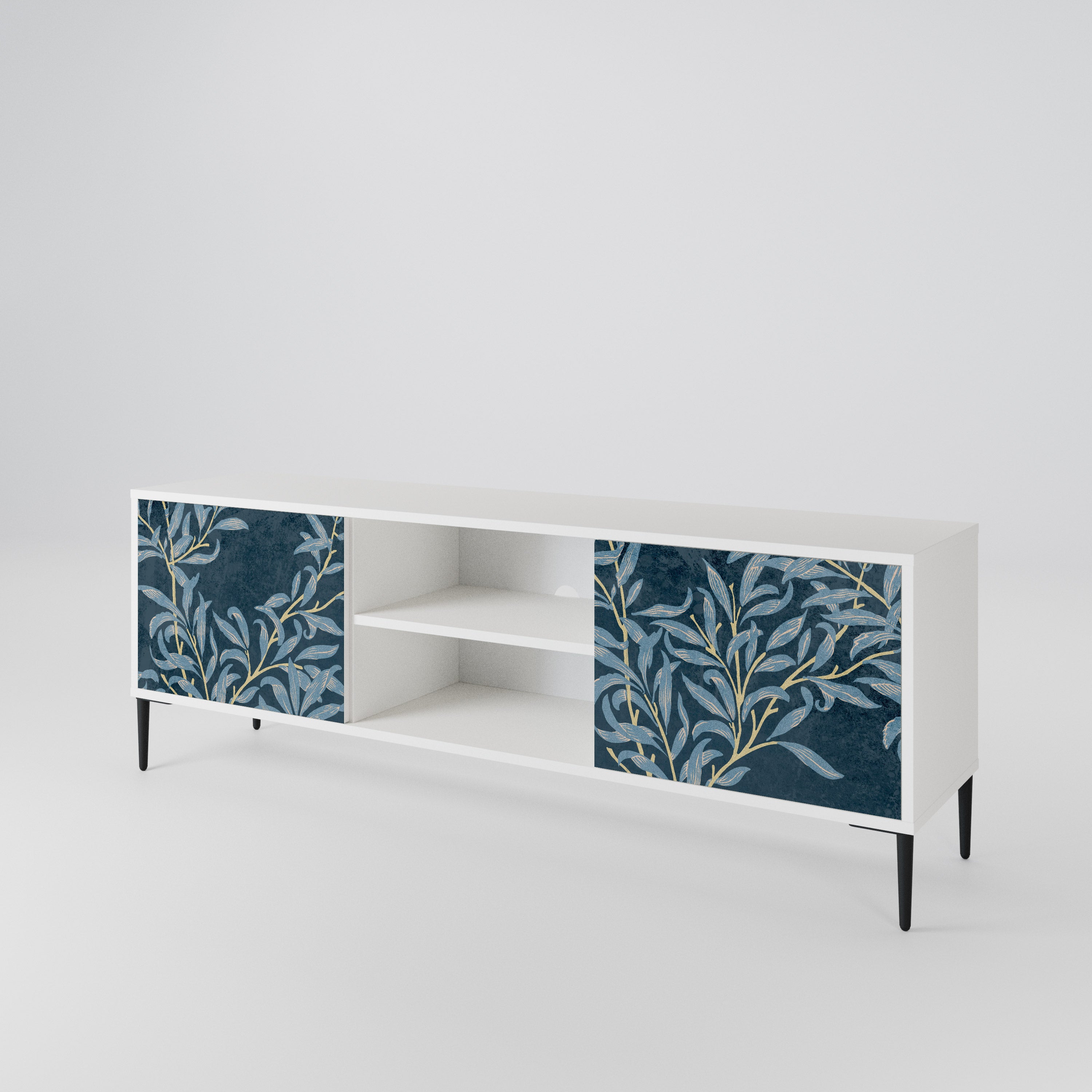 BLUE LEAVES Mueble de TV de 2 Puertas