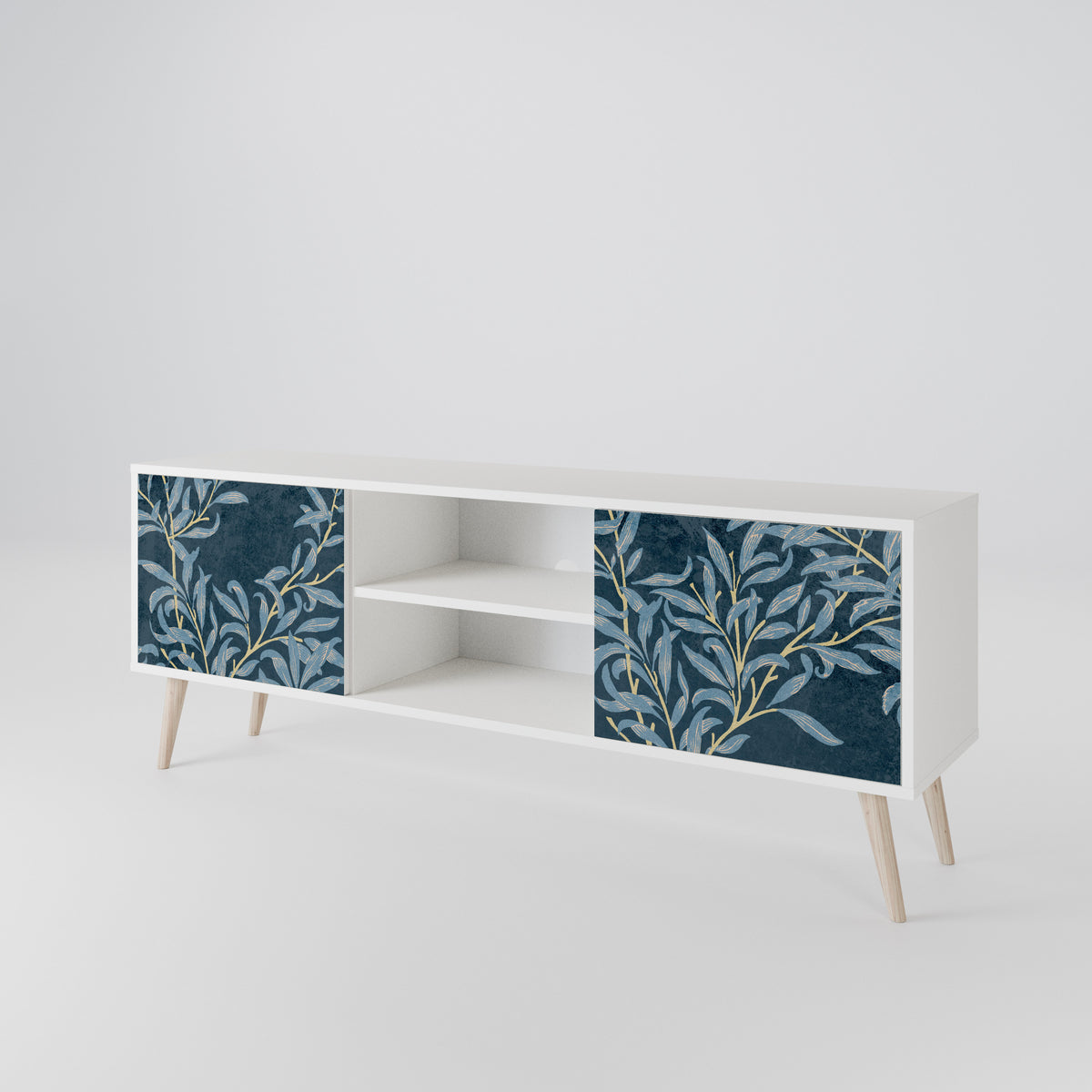BLUE LEAVES Mueble de TV de 2 Puertas