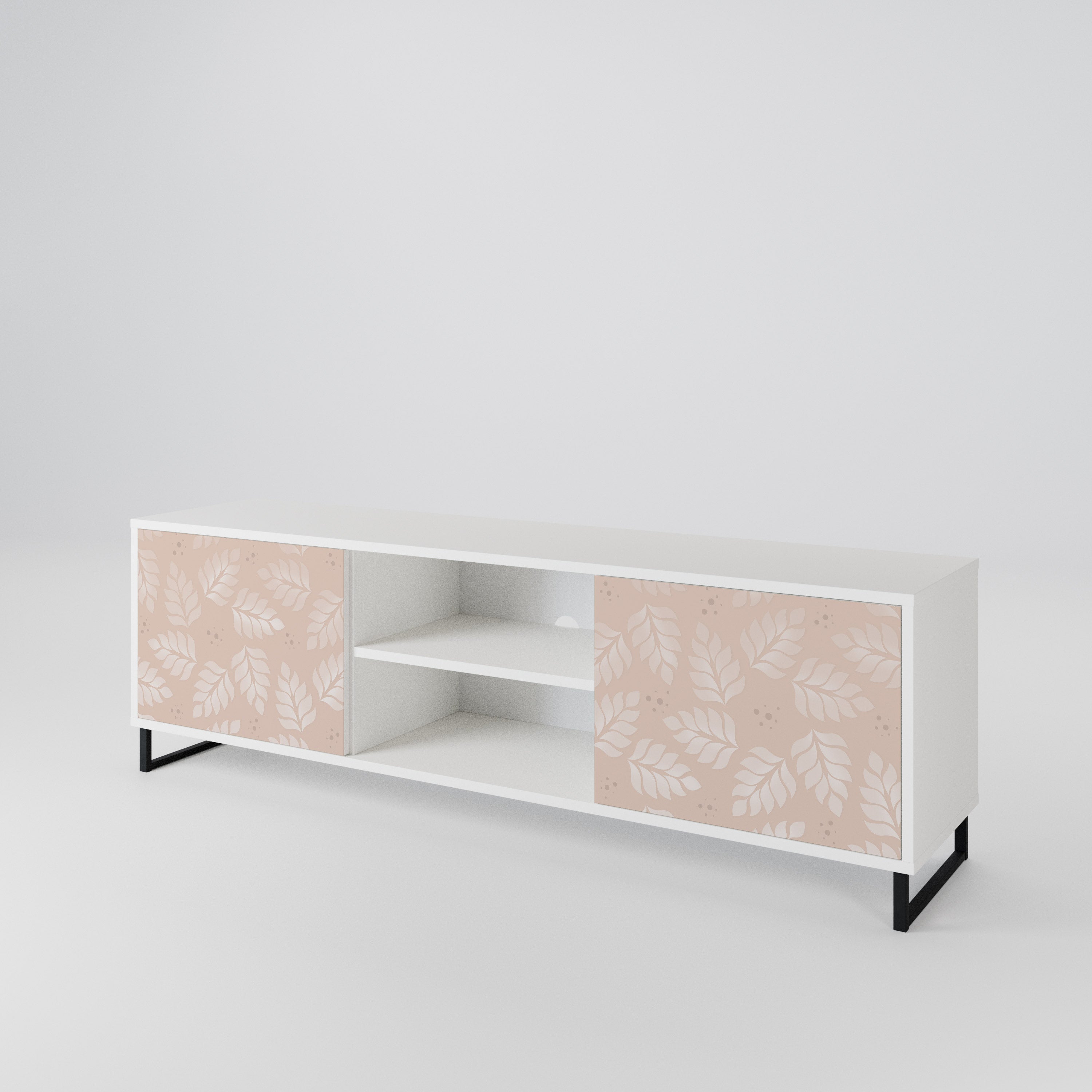 LEAVES ON BEIGE Mueble de TV de 2 Puertas