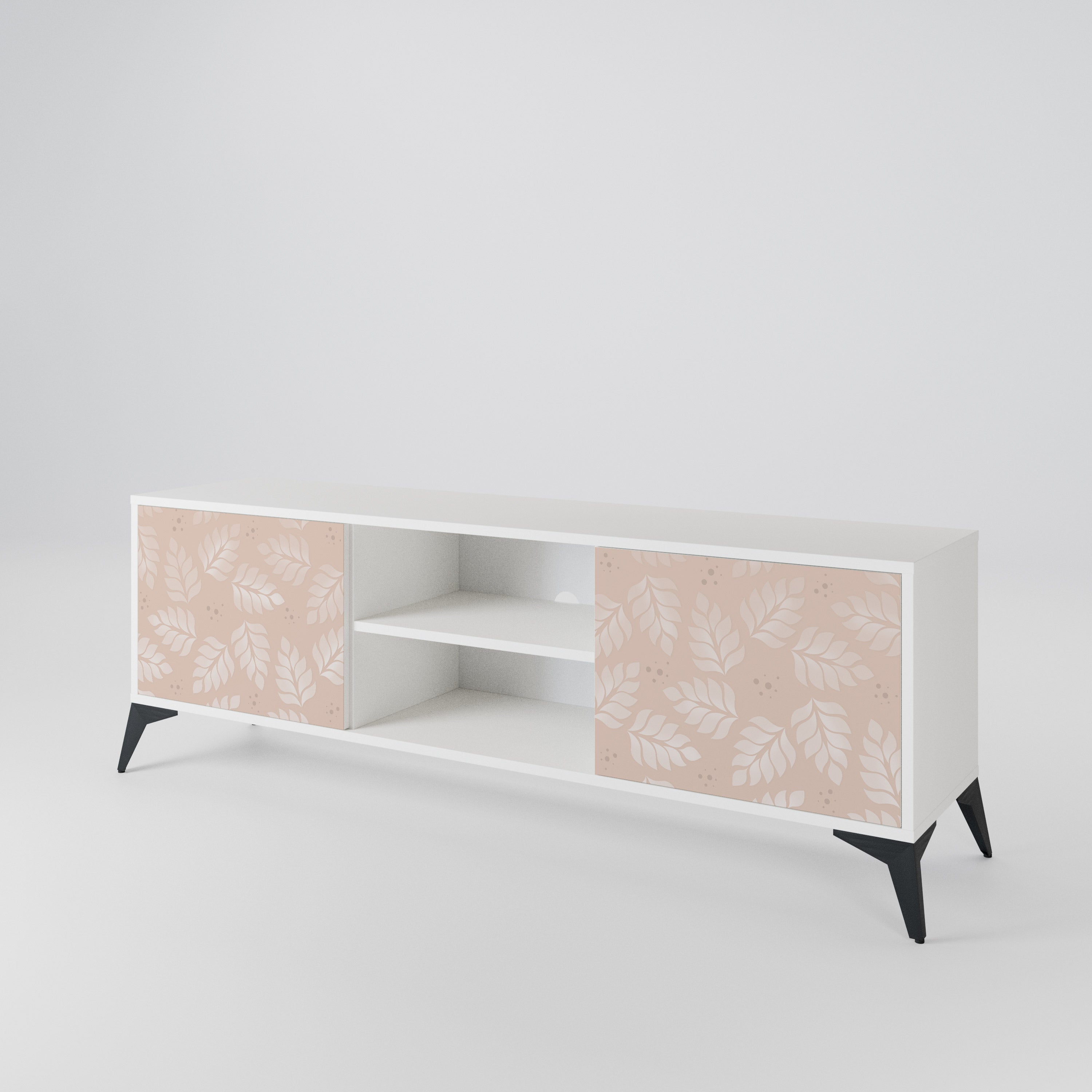 LEAVES ON BEIGE Mueble de TV de 2 Puertas
