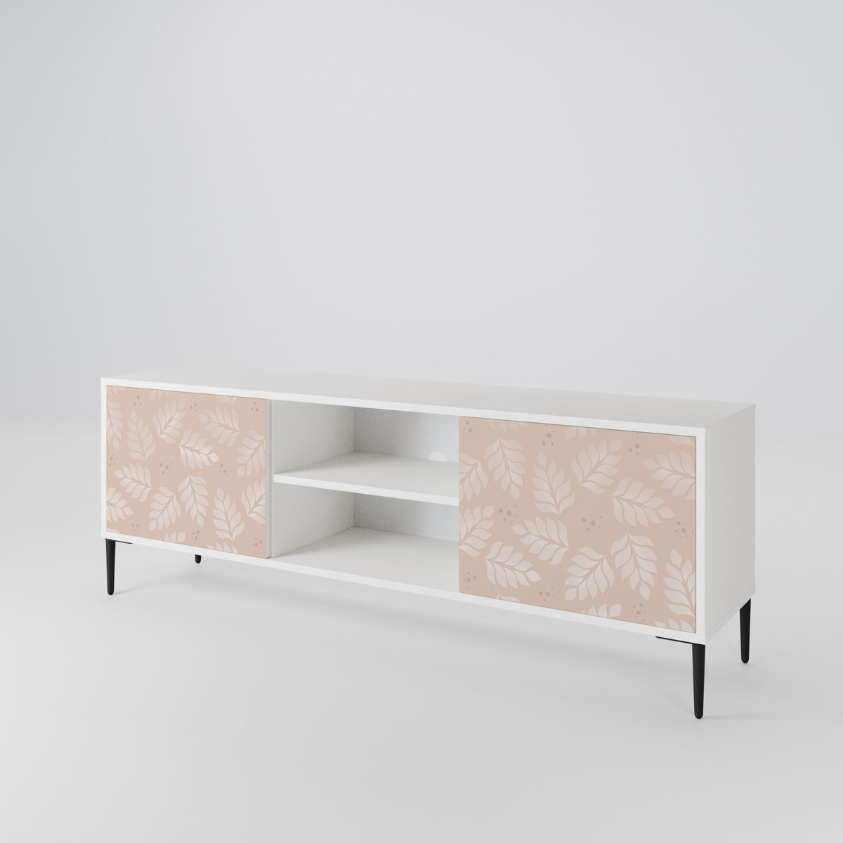 LEAVES ON BEIGE Mueble de TV de 2 Puertas