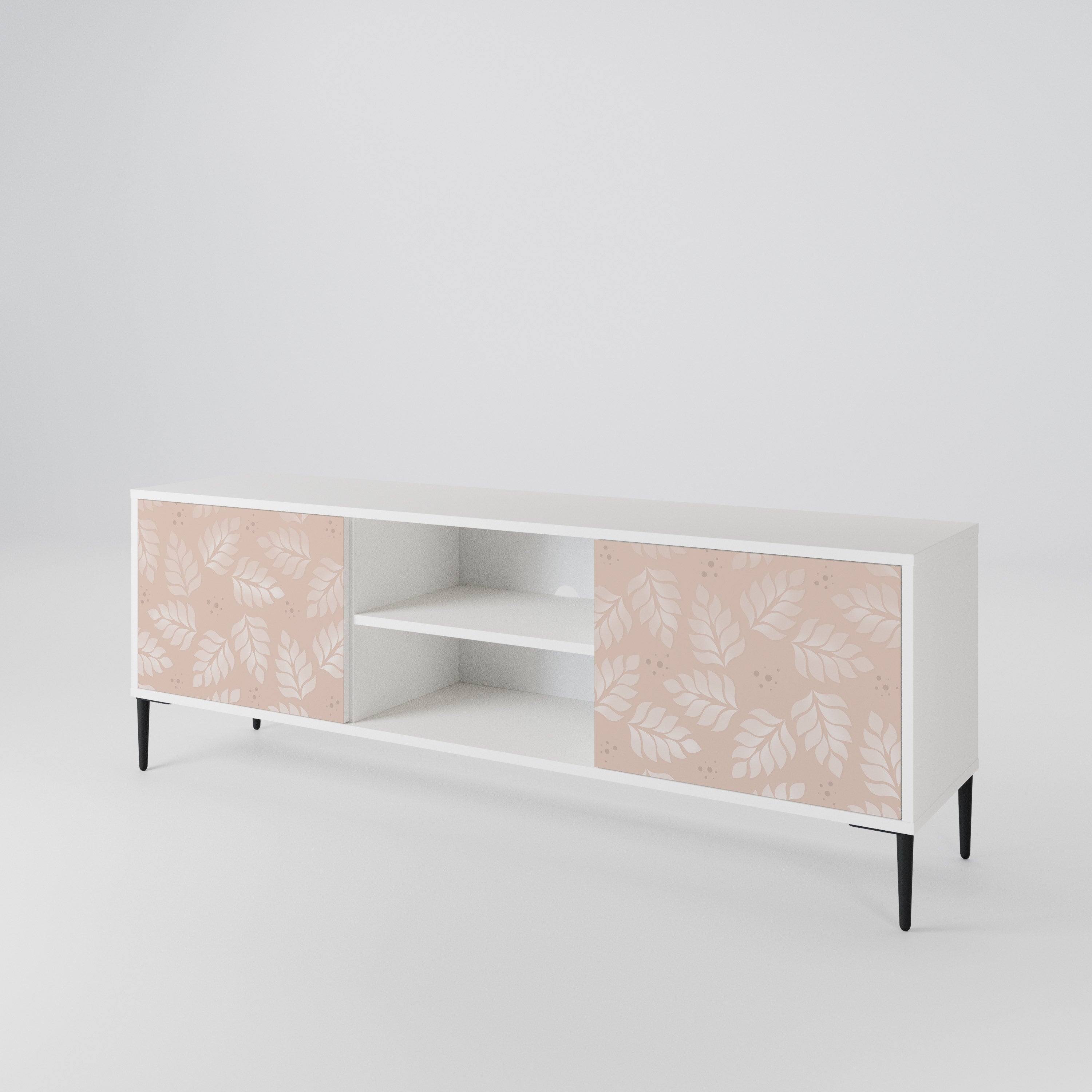 LEAVES ON BEIGE Mueble de TV de 2 Puertas