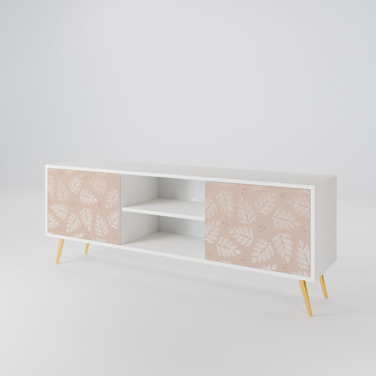 LEAVES ON BEIGE Mueble de TV de 2 Puertas
