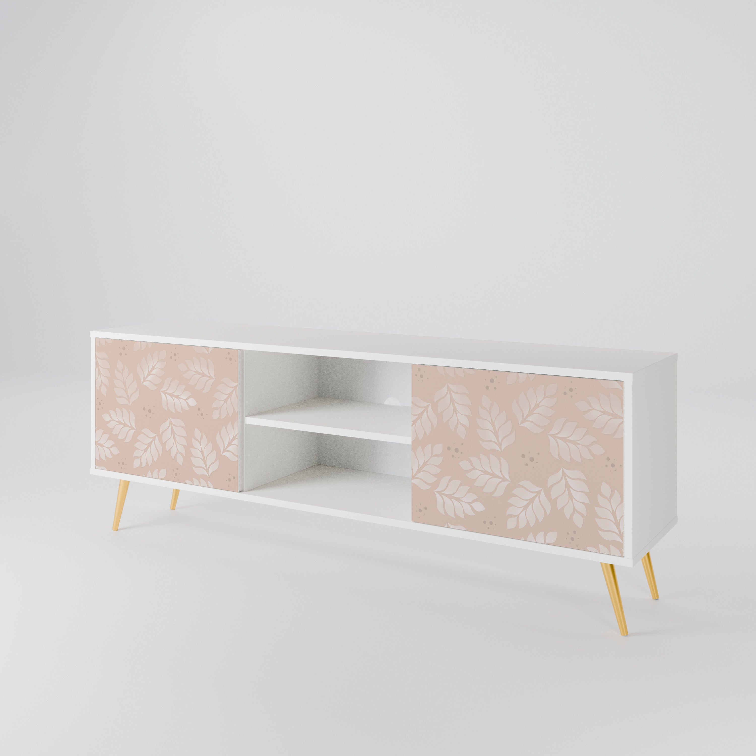 LEAVES ON BEIGE Mueble de TV de 2 Puertas