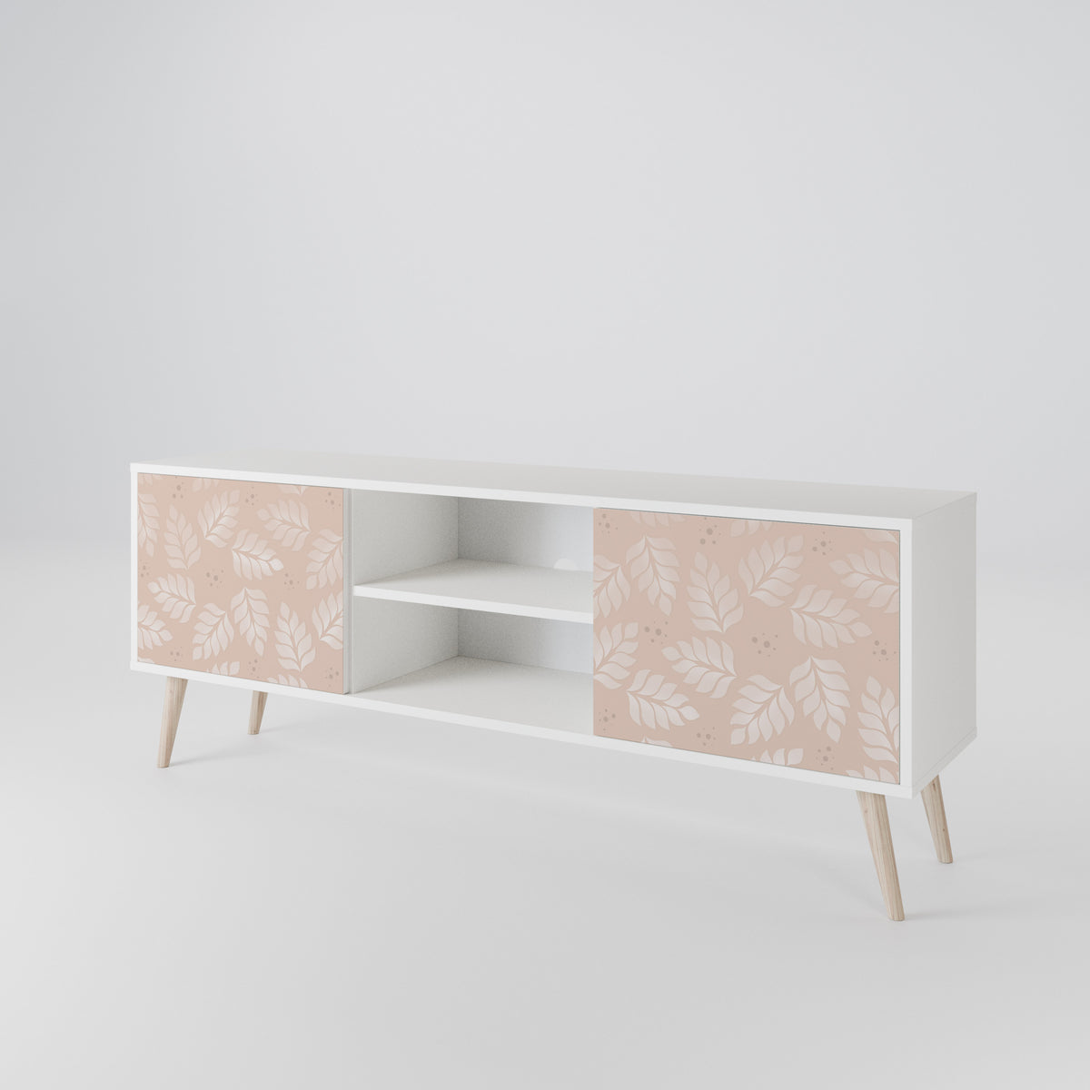 LEAVES ON BEIGE Mueble de TV de 2 Puertas