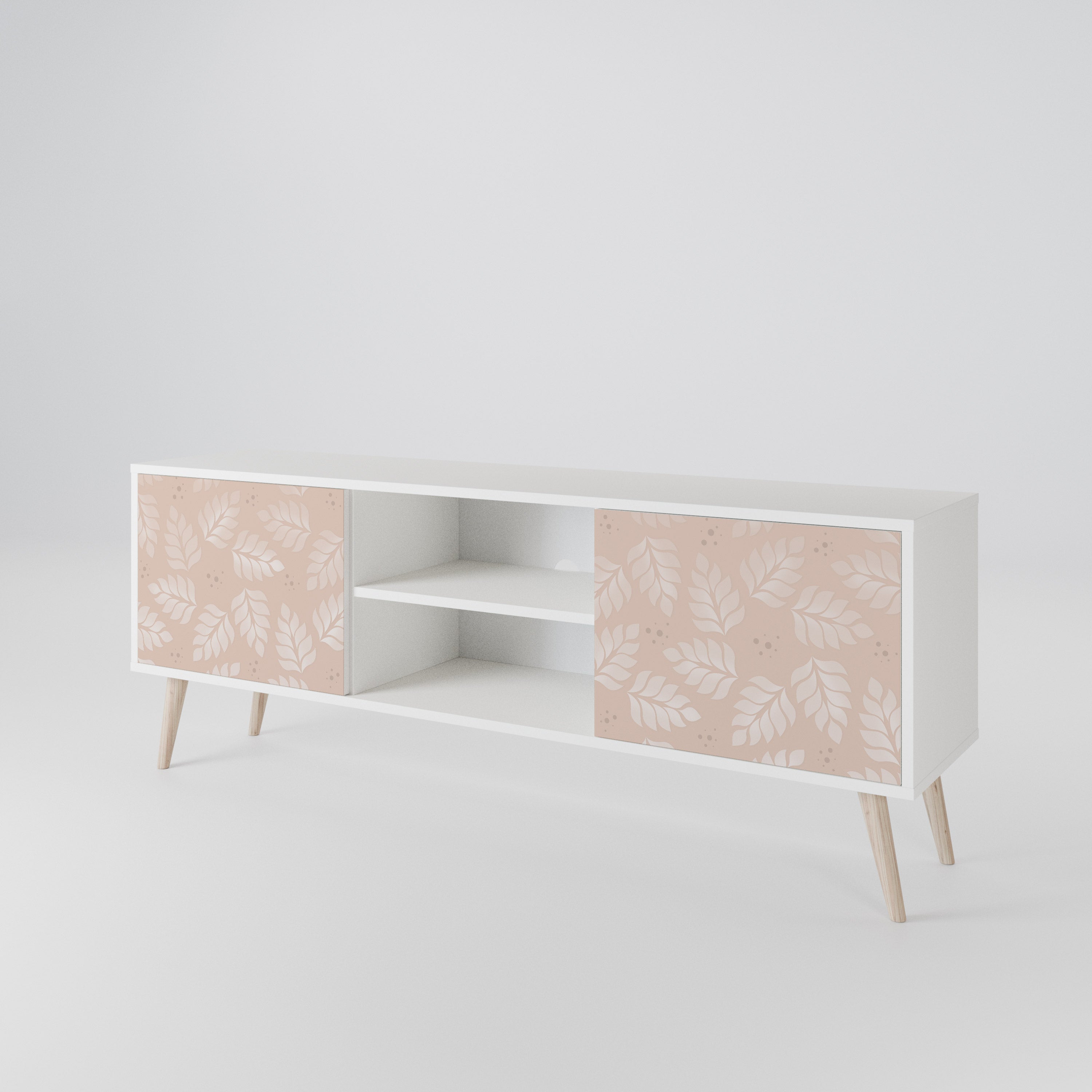 LEAVES ON BEIGE Mueble de TV de 2 Puertas