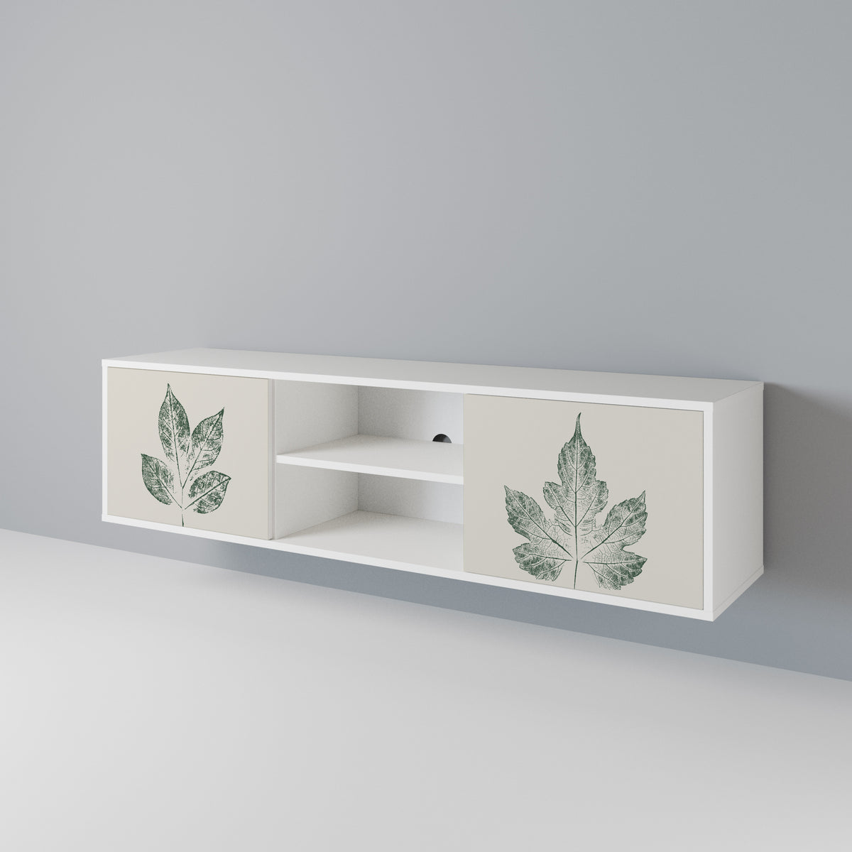 GREEN LEAFY STAMPS Mueble de TV de 2 Puertas