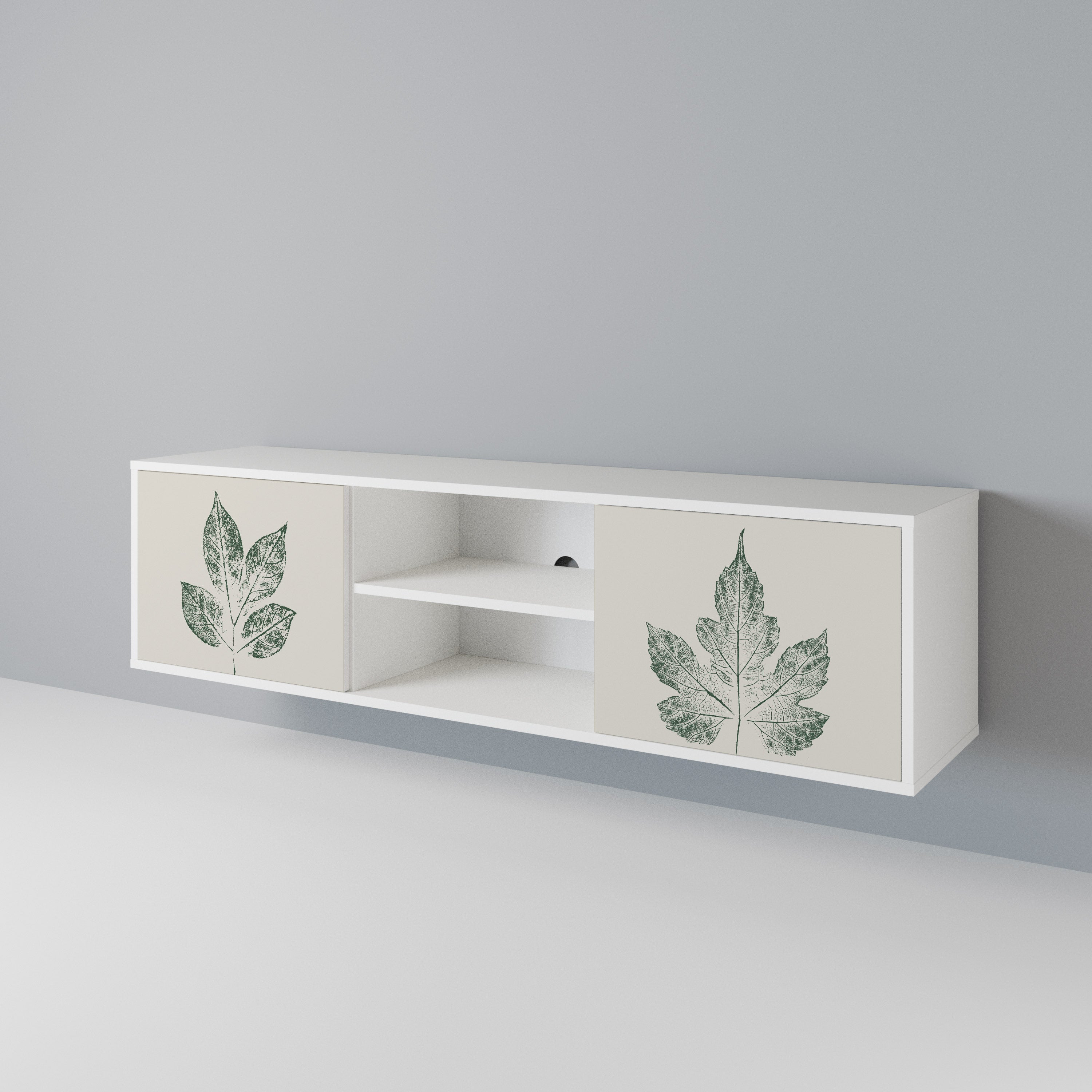 GREEN LEAFY STAMPS Mueble de TV de 2 Puertas