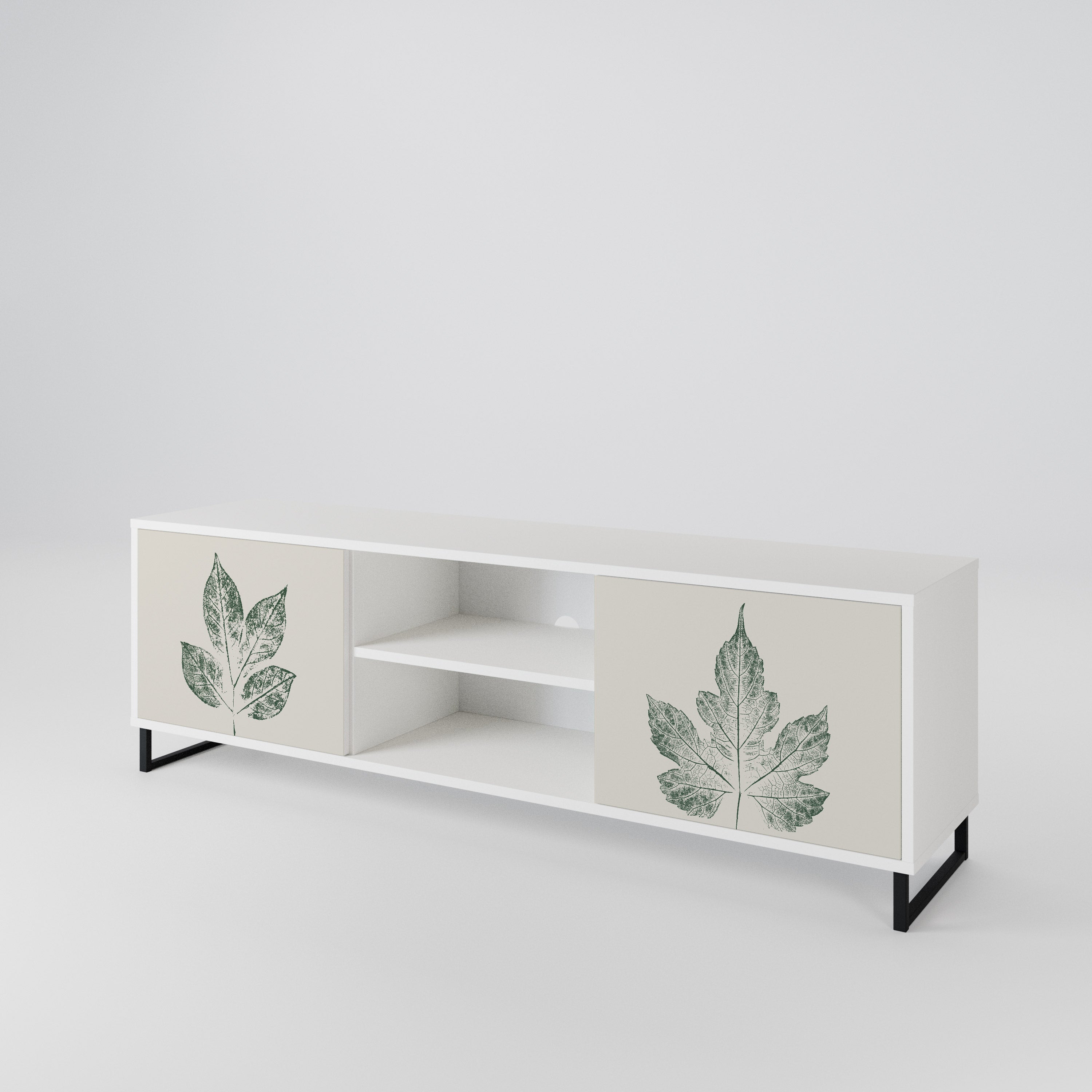 GREEN LEAFY STAMPS Mueble de TV de 2 Puertas