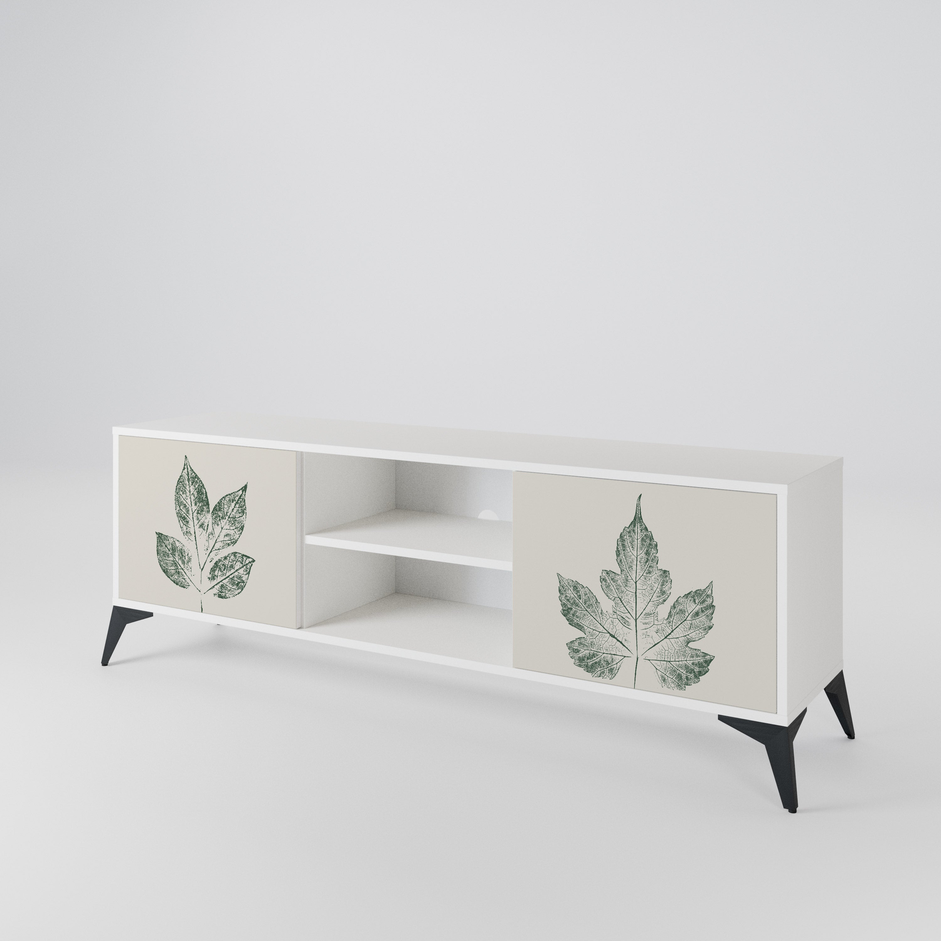 GREEN LEAFY STAMPS Mueble de TV de 2 Puertas