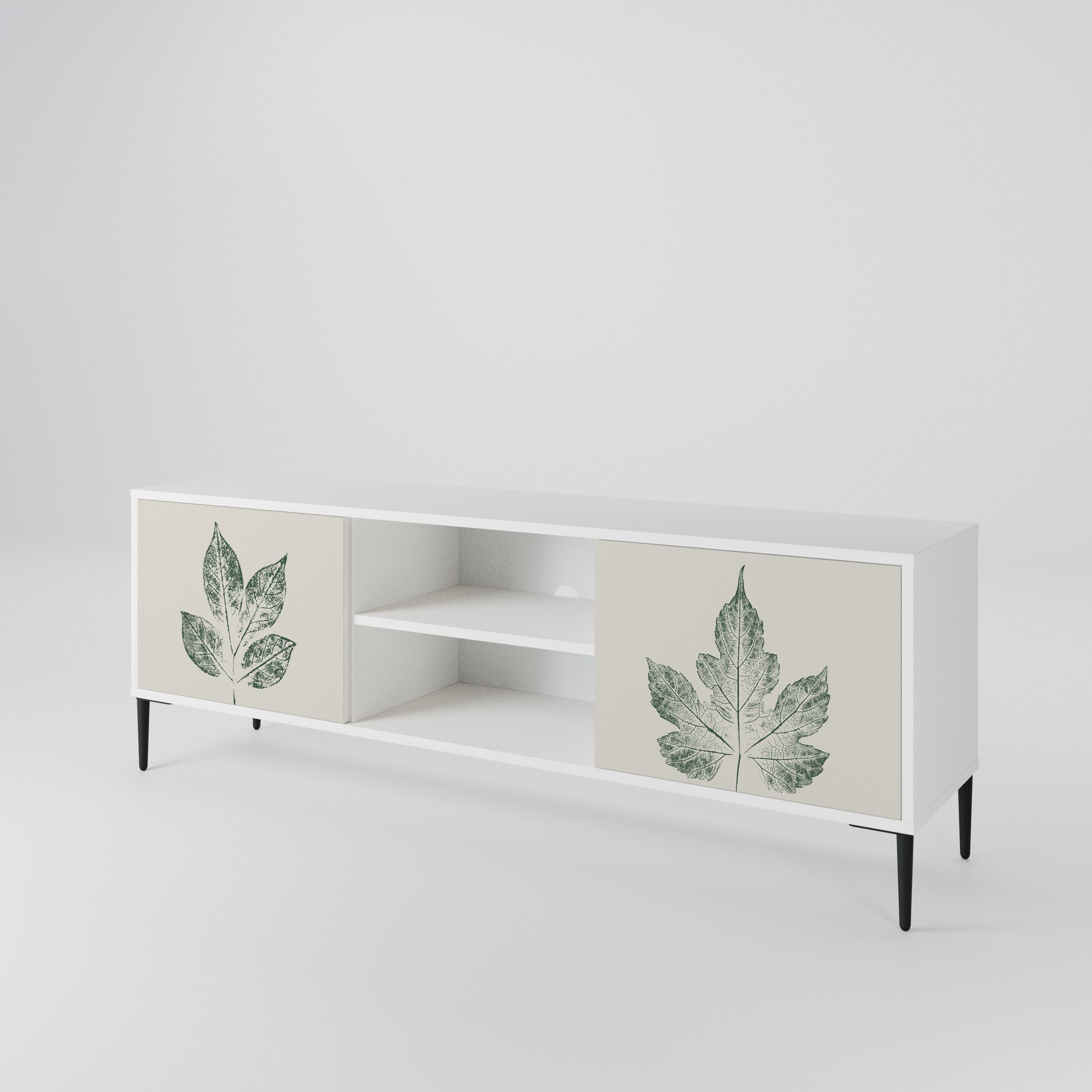 GREEN LEAFY STAMPS Mueble de TV de 2 Puertas