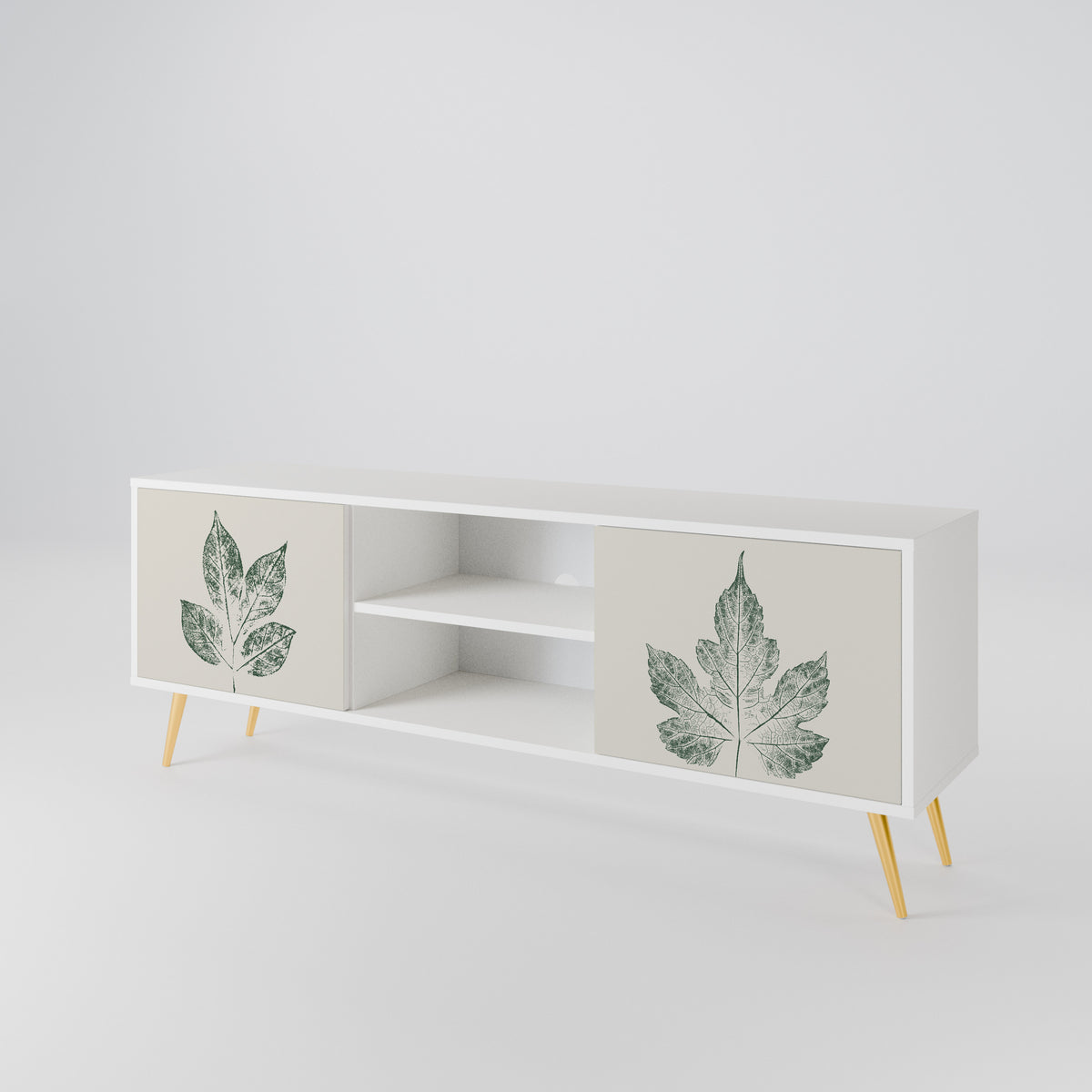 GREEN LEAFY STAMPS Mueble de TV de 2 Puertas