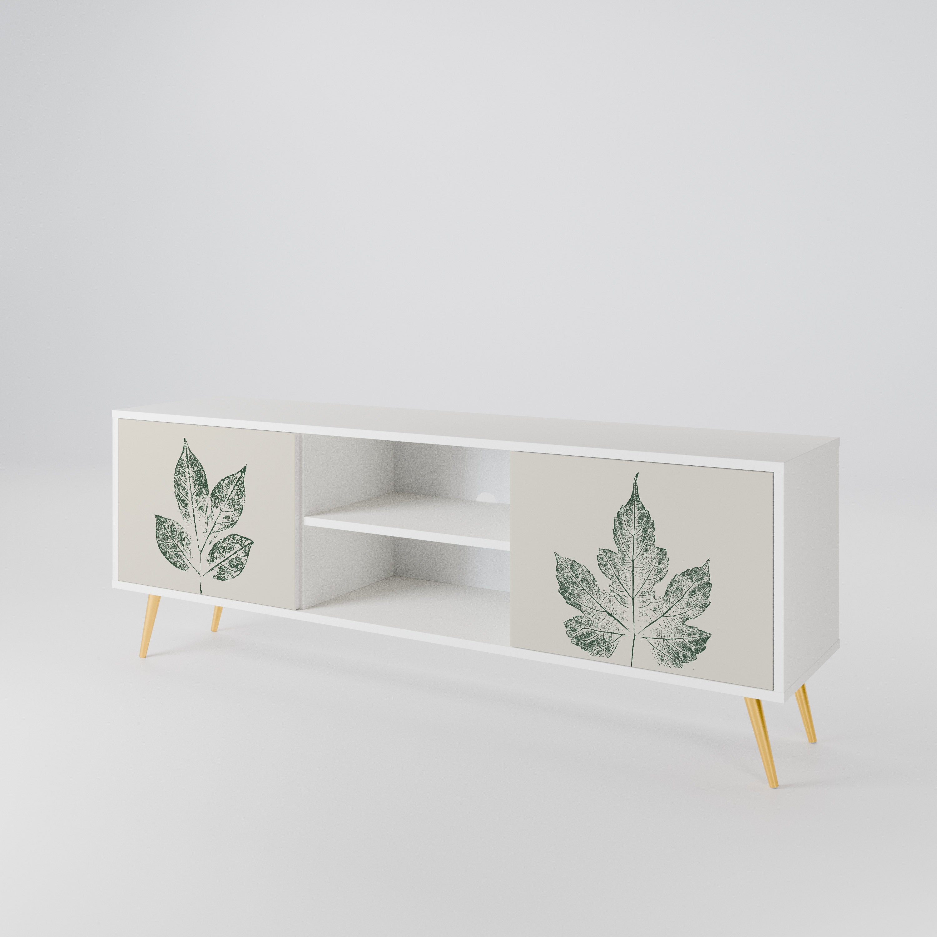 GREEN LEAFY STAMPS Mueble de TV de 2 Puertas