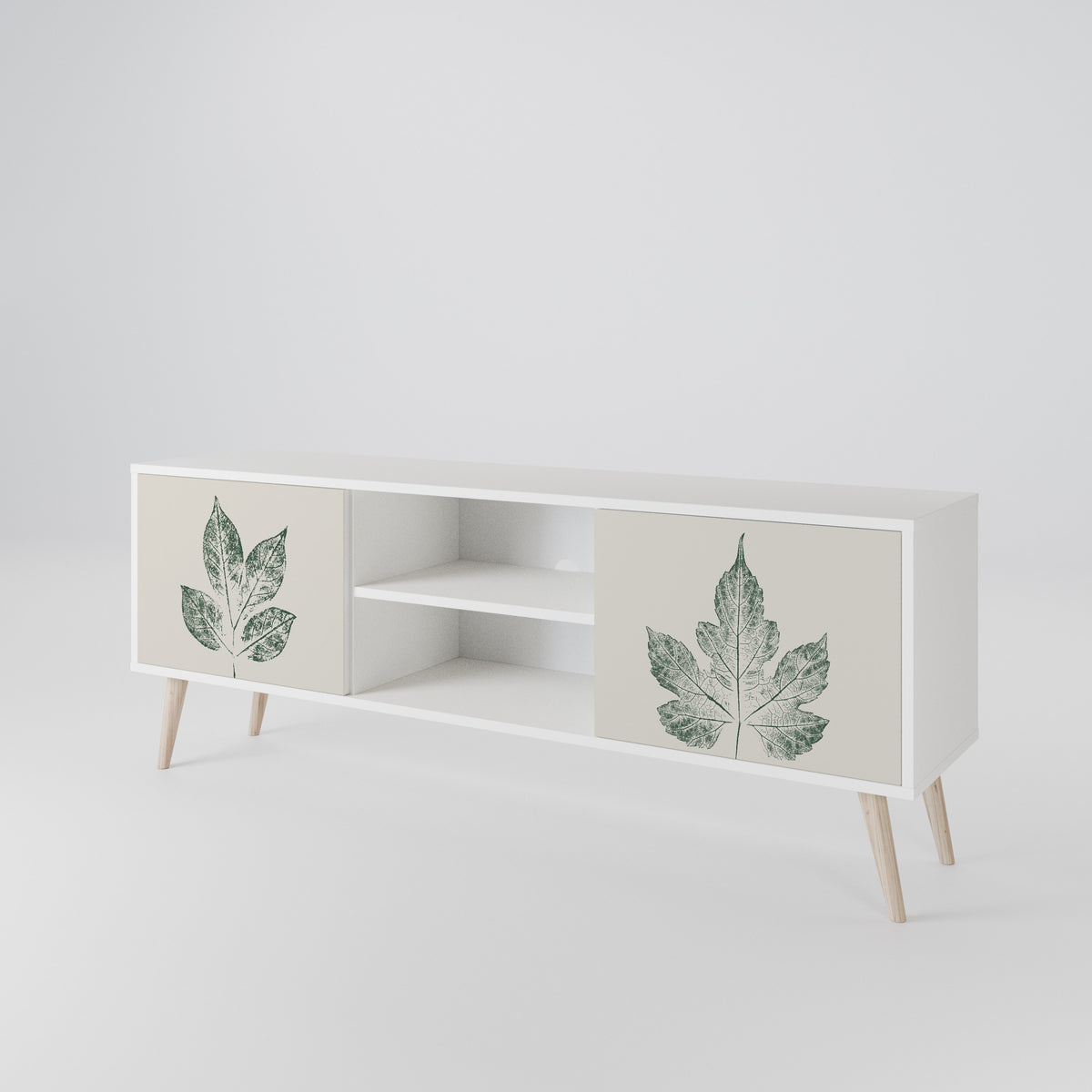 GREEN LEAFY STAMPS Mueble de TV de 2 Puertas