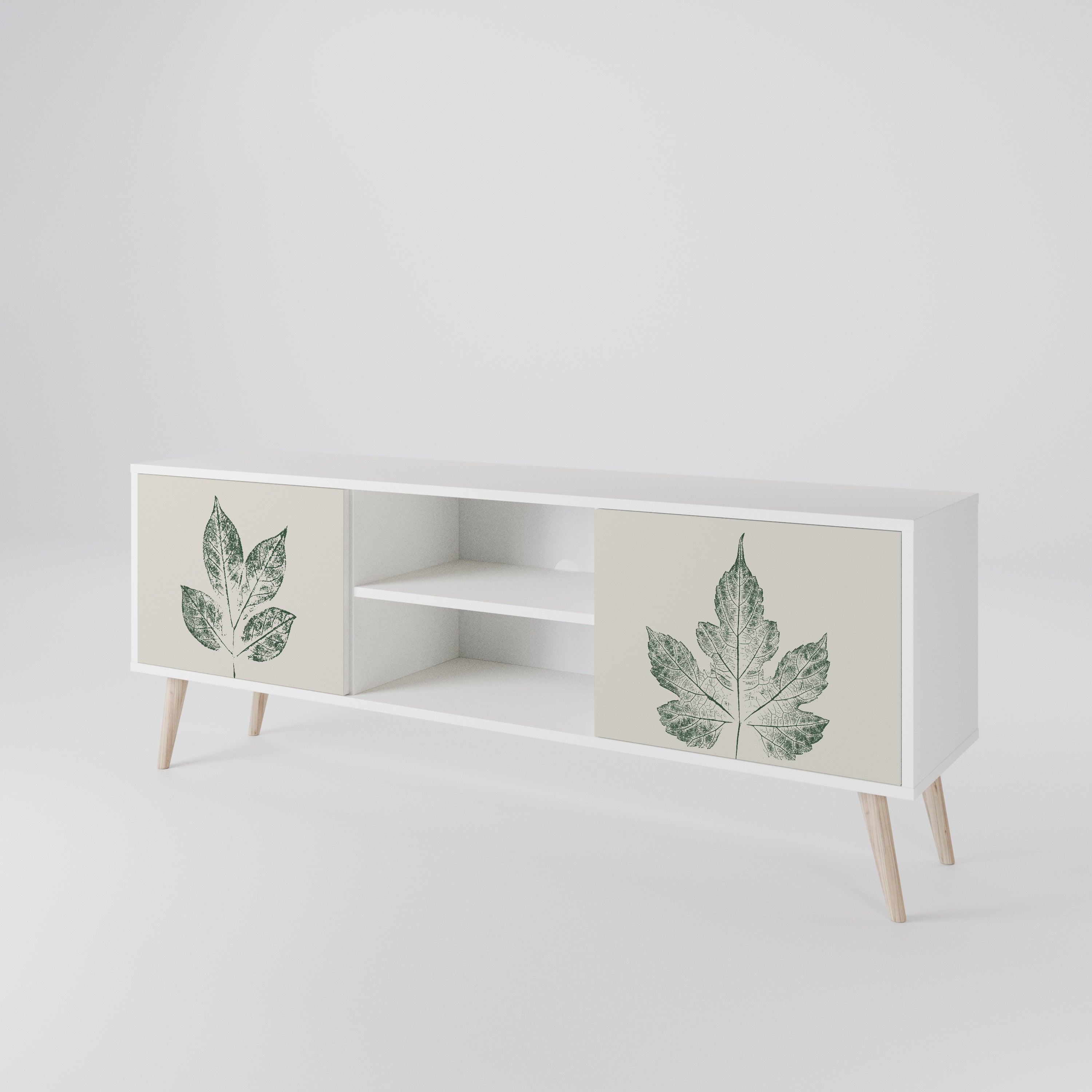 GREEN LEAFY STAMPS Mueble de TV de 2 Puertas