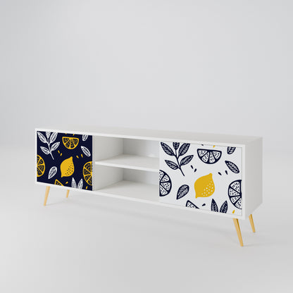 CITRUS BLACK AND WHITE Mueble de TV de 2 Puertas